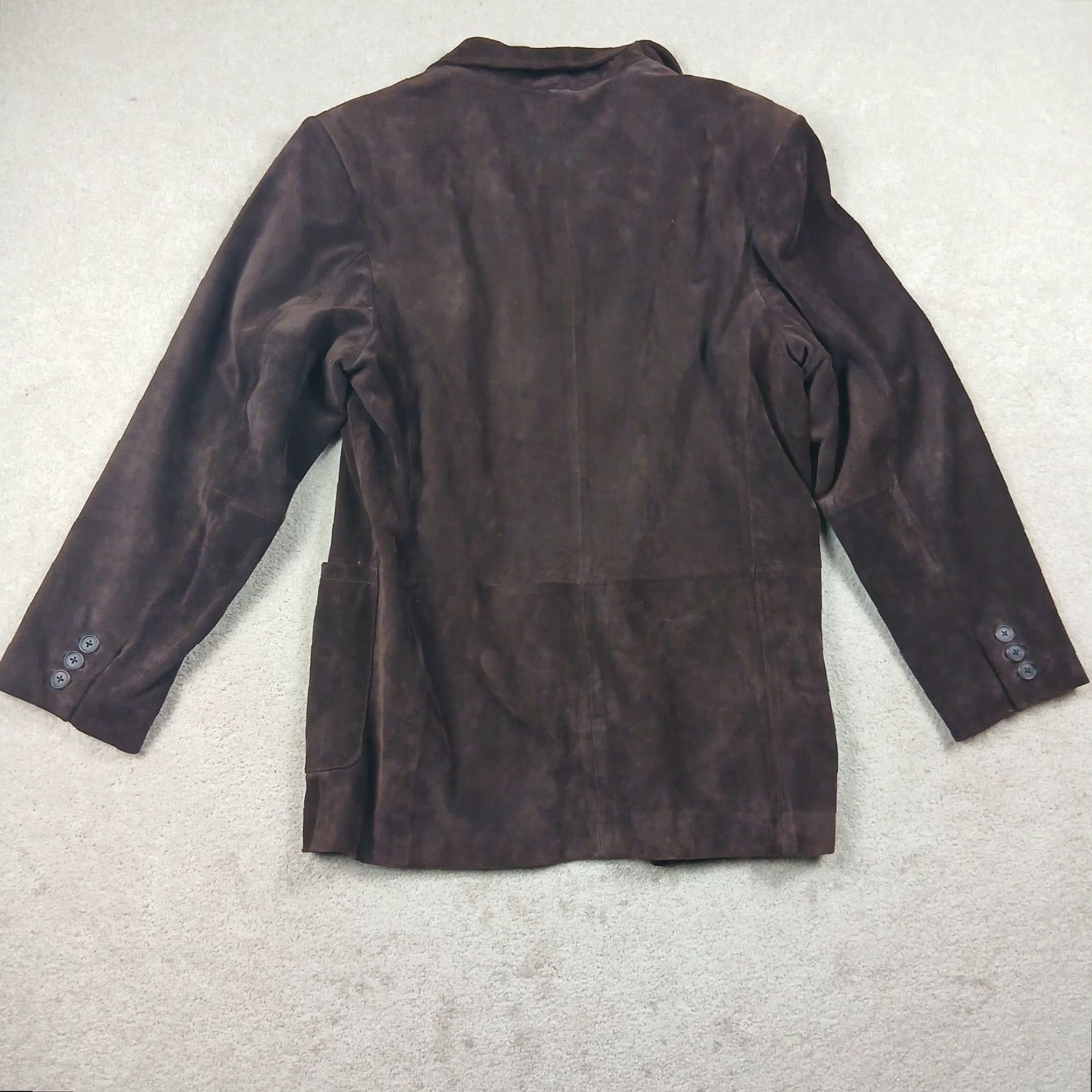 Roundtree & Yorke VINTAGE Roundtree & Yorke Suede Leather Blazer Sport Coat Mens M Brown Size 40R - 2 Thumbnail