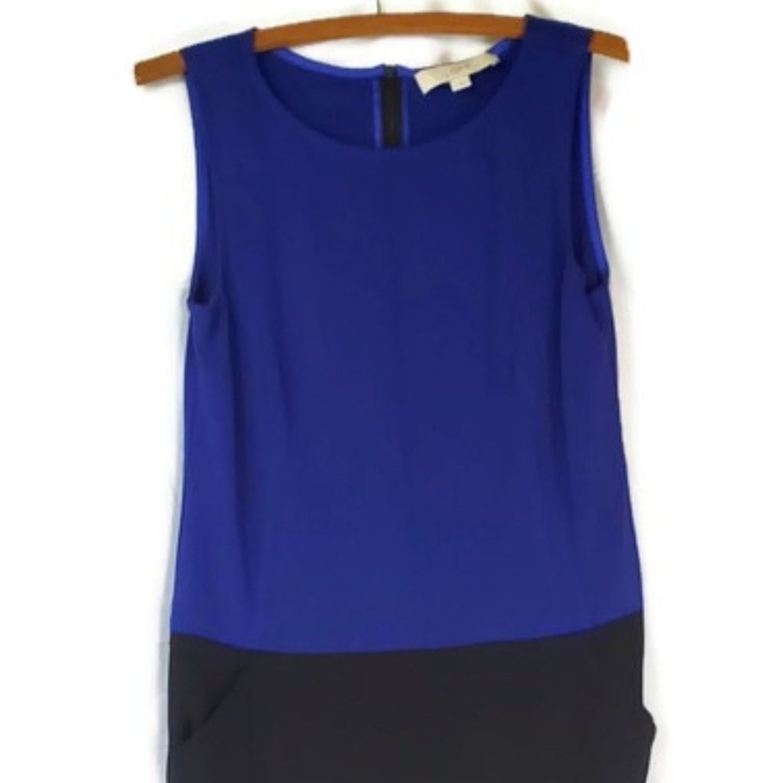 Loft Ann Taylor LOFT | Blue and Black Shift Dress | Size 4 Size S / US 4 / IT 40 - 3 Thumbnail