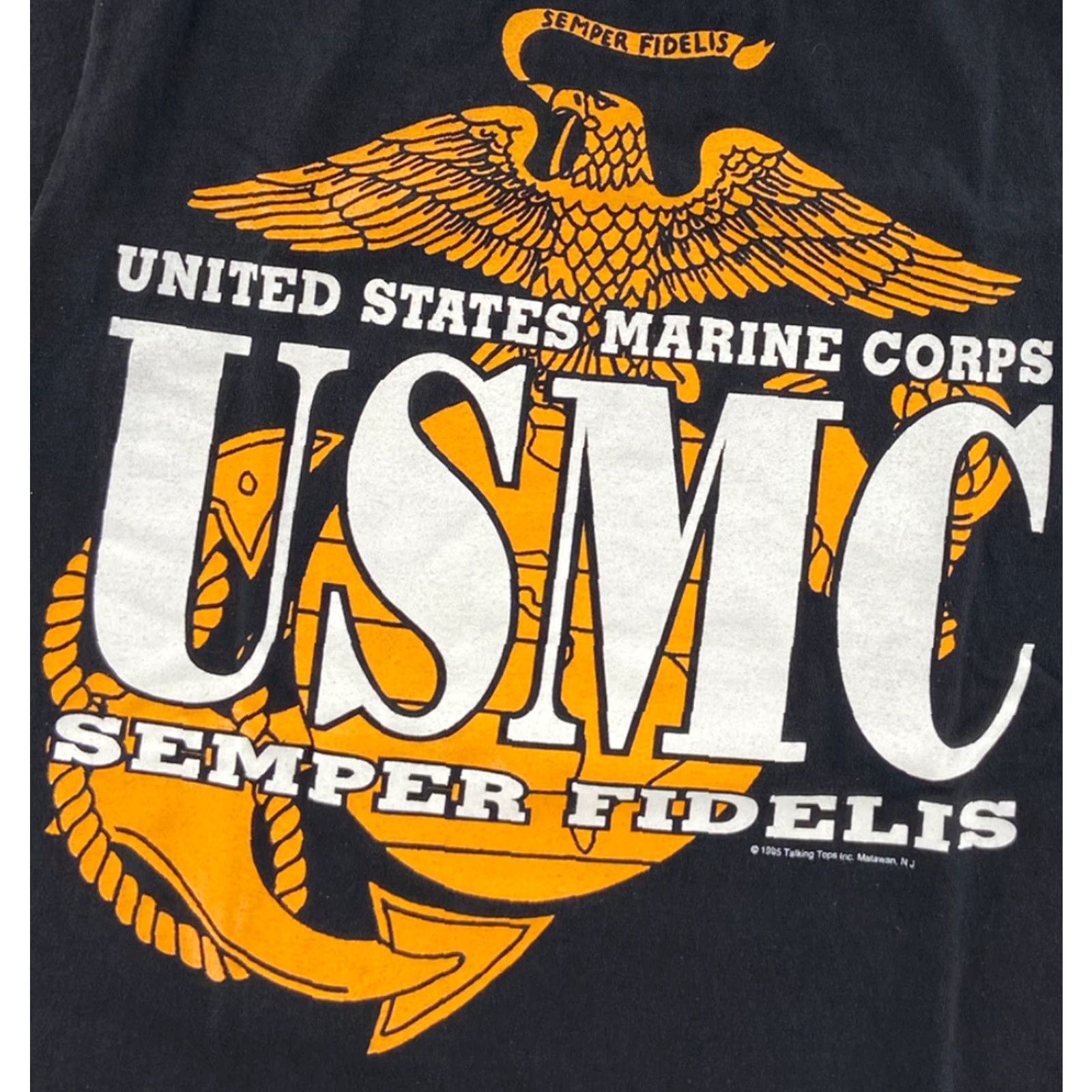 Tultex VINTAGE Tultex 90s USMC Marines T-Shirt Adult Medium Black Semper Fidelis Eagle Globe Anchor Graphic Tee Mens Size US M / EU 48-50 / 2 - 3 Thumbnail