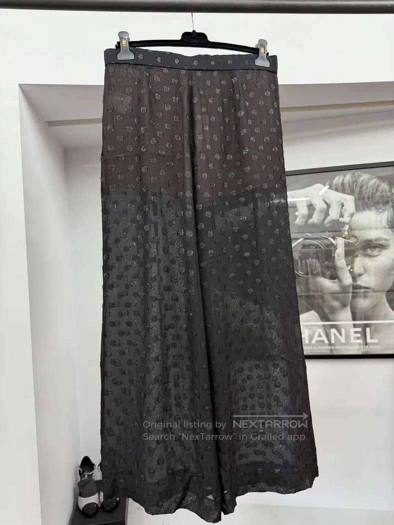 Chanel Chanel 23S black silk wide-leg trousers Size 26" / US 2 / IT 38 - 3 Thumbnail