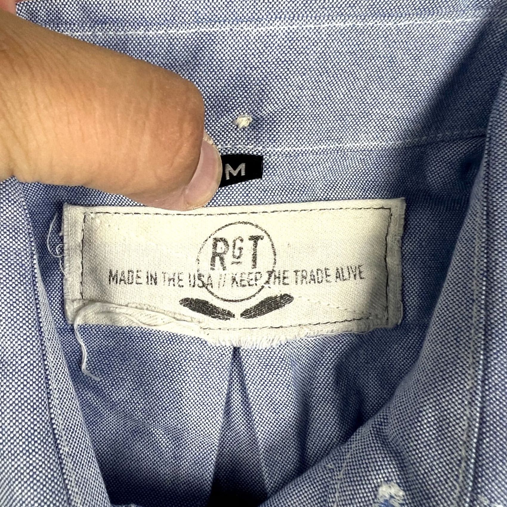 Rogue Territory Rogue Territory RGT Button-Up Shirt Long Sleeve Blue USA Made Oxford Mens Medium Regular Size US M / EU 48-50 / 2 - 3 Thumbnail