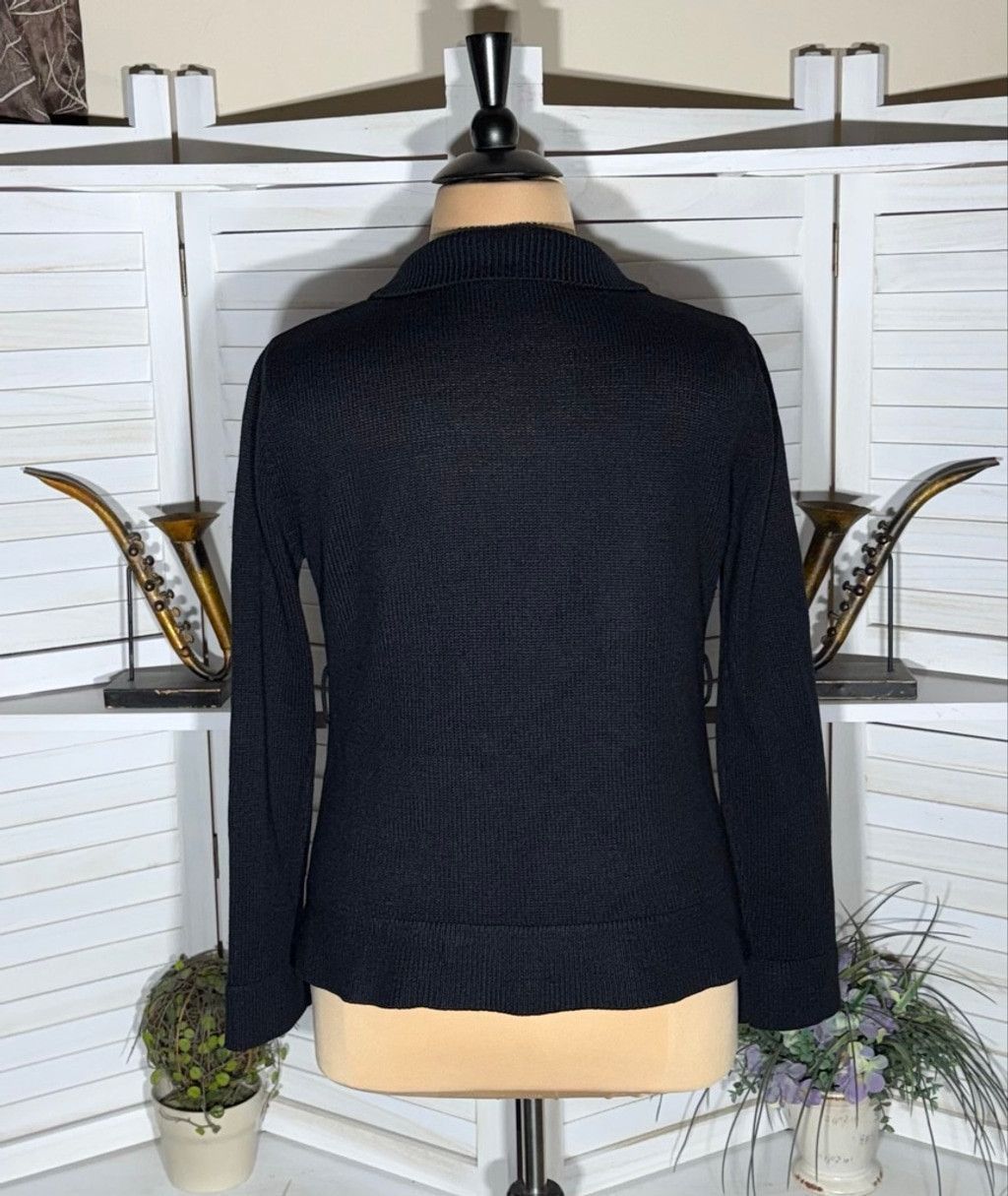 EFFECTOR Vintage 90s Y2K cardigan buttoned down knit black sz XL Size XL / US 12-14 / IT 48-50 - 2 Thumbnail