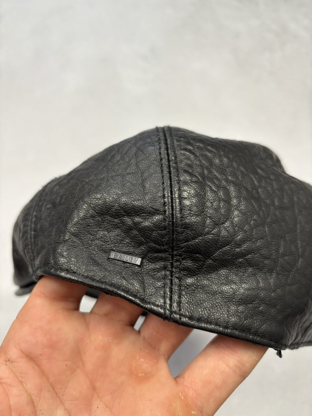 Bailey Hats Bailey of Hollywood Black Leather Newsboy Cap Small Size ONE SIZE - 4 Thumbnail