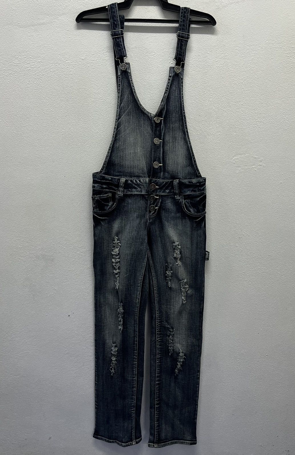 Japanese Brand × Vintage Vintage Y2K Style Distressed Denim Overalls – “Gladys” Brand Size US 32 / EU 48 - 1 Thumbnail