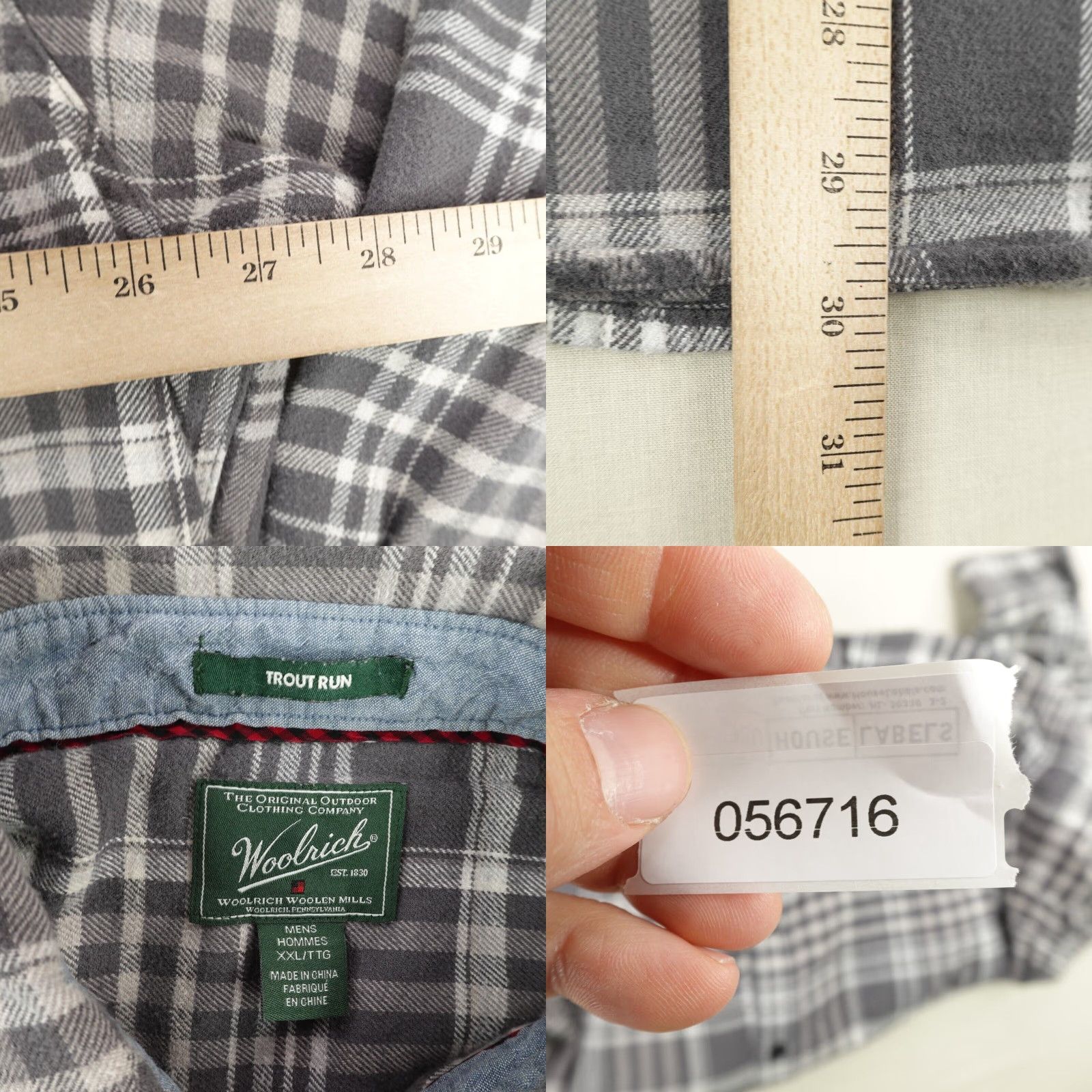 Vintage Woolrich Shirt Mens 2XL Plaid Flannel Button-Up Work Grey White Cotton Woolrich Brand Shirt 2XL Mens 90s Outdoor Pockets Button-Down Size US XXL / EU 58 / 5 - 8 Thumbnail