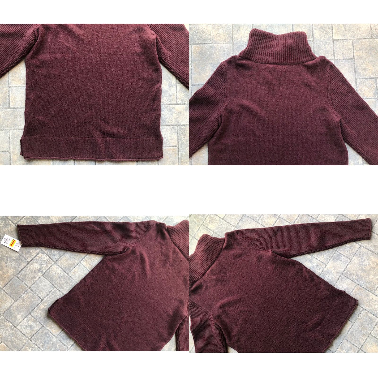 Vintage NWT Sonoma Cowl Neck Knit Sweatshirt Purple Medium Women Slit Long Sleeve Pullover Sweater Size M / US 6-8 / IT 42-44 - 9 Thumbnail