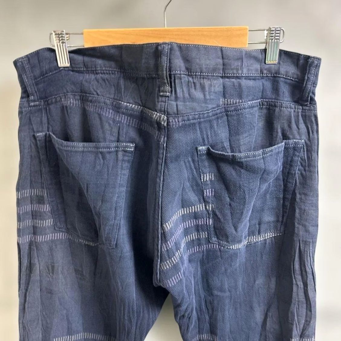 Issey Miyake ISSEY MIYAKE Pants Men XL Navy Cotton Wrinkle-Processed Used Size US 36 / EU 52 - 6 Thumbnail