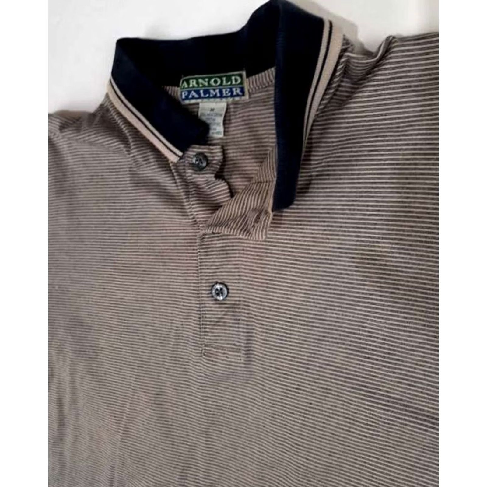 Vintage Arnold Palmer Polo Shirt Blue Striped Button-Up Short Sleeve M Men Size US M / EU 48-50 / 2 - 3 Thumbnail