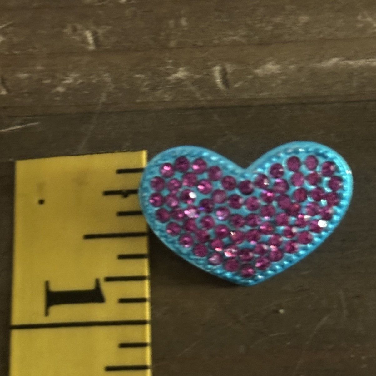 Vintage Vintage blue with pink rhinestones heart brooch Size ONE SIZE - 3 Thumbnail