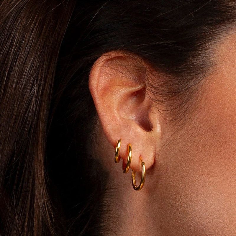 Jewelry × Sterling Silver Hip-hop Earrings One Pairs Chrome Jewelry Size ONE SIZE - 1 Thumbnail