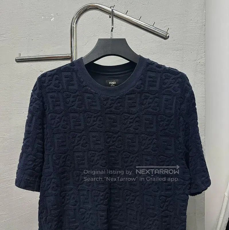 Fendi Fendi Men's Blue Cotton Short Sleeve T-Shirt . Size US M / EU 48-50 / 2 - 2 Thumbnail