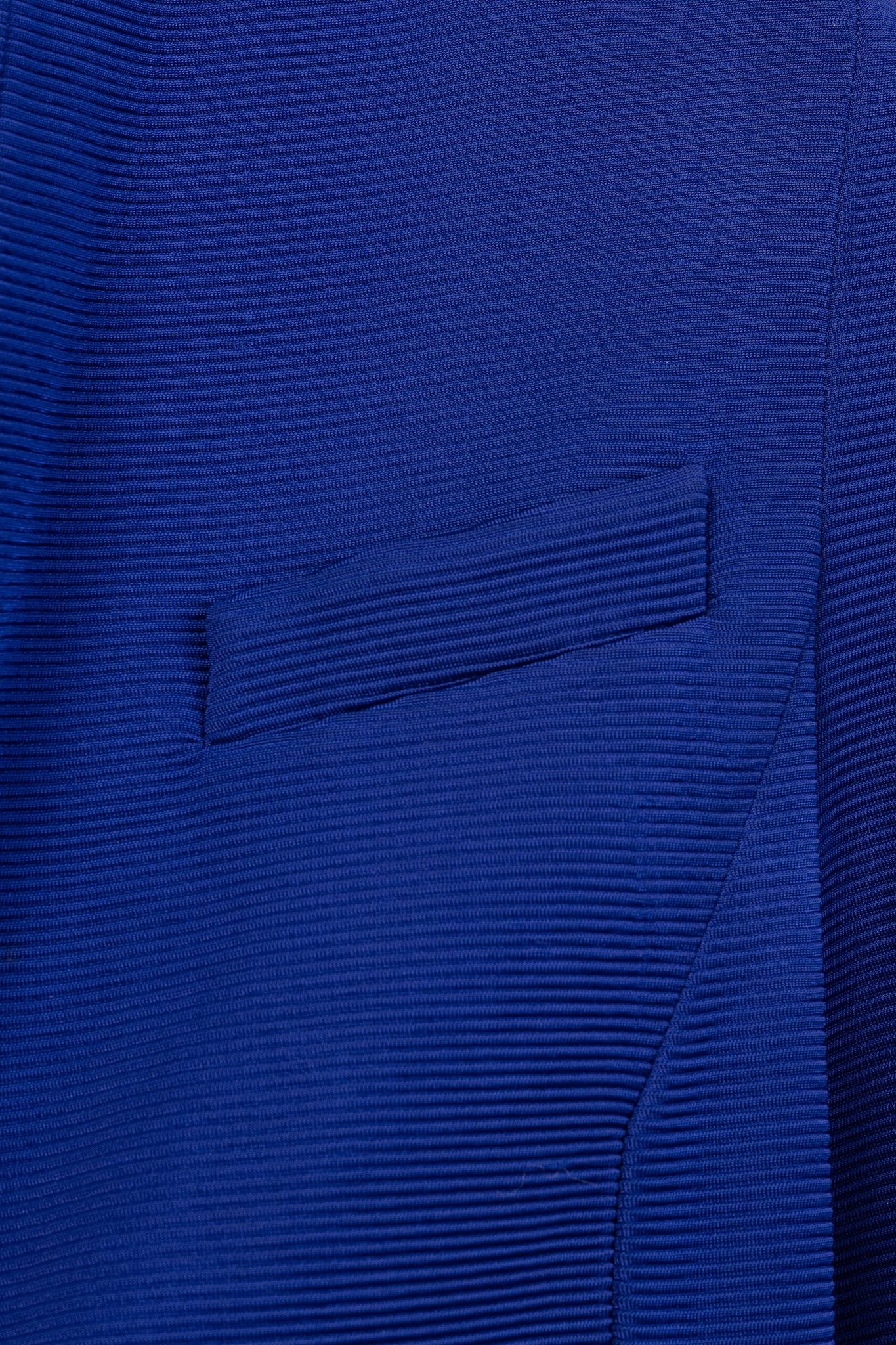 Giorgio Armani Giorgio Armani Cobalt-Blue Ribbed-Knit Blazer Size S / US 4 / IT 40 - 7 Thumbnail