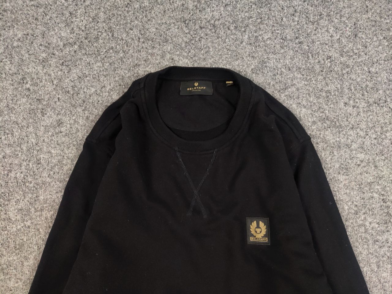 Belstaff Belstaff Patch Logo Black Classic Crew Chek Sweatshirt Size US XL / EU 56 / 4 - 3 Thumbnail