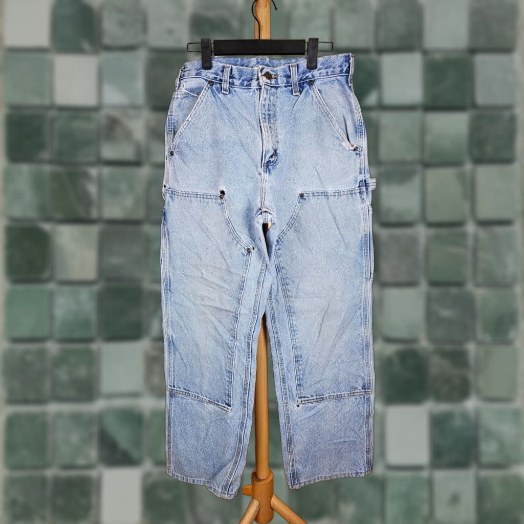 Carhartt VINTAGE Carhartt DENIM DOUBLE KNEE WORK JEANS PANTS TAG SIZE 30X30 01 CARHARTT PANTS Mens Brown Canvas Carpenter 30 30 28 28 39 01 Size US 30 / EU 46 - 1 Thumbnail