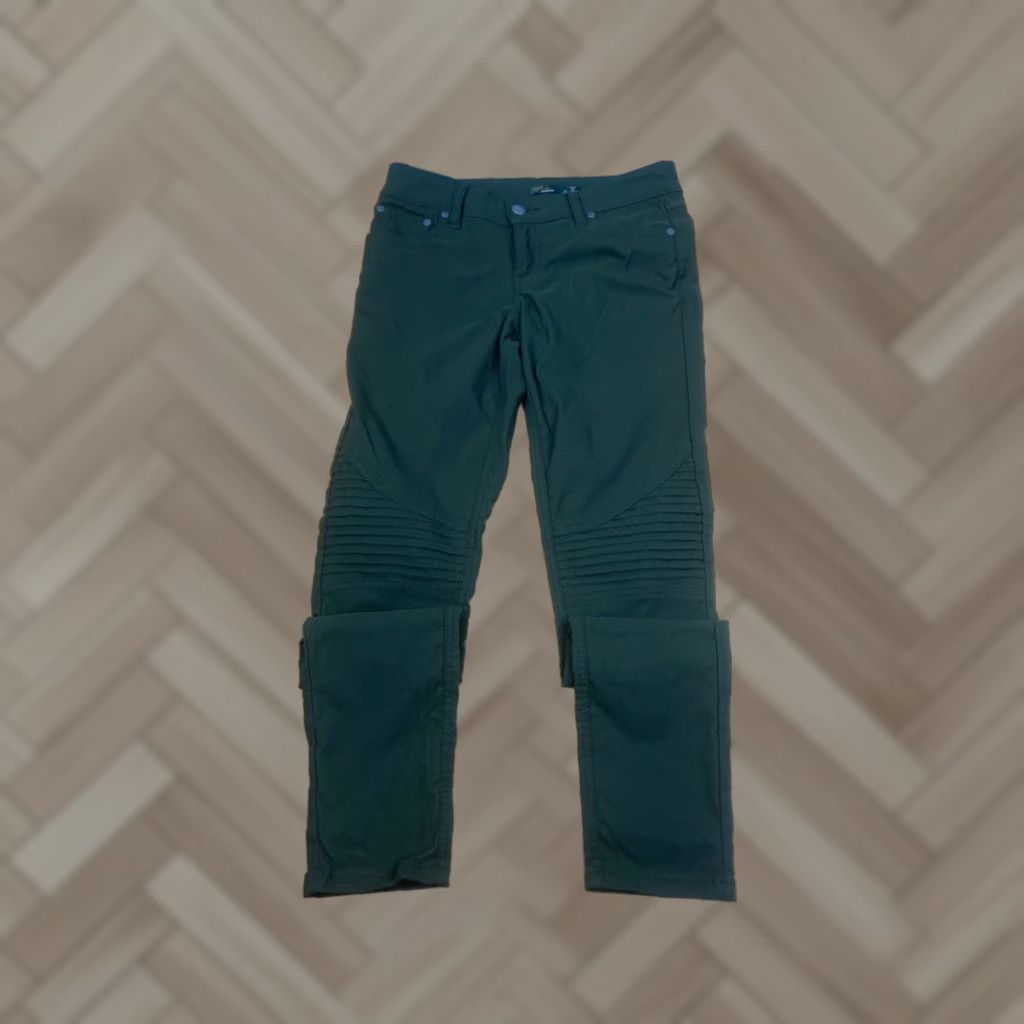 Prana prAna Brenna Moto Pants Womens Regular Skinny Leg Stretch Green Nylon 5 Pocket Khakis Size 27" / US 4 / IT 40 - 1 Thumbnail