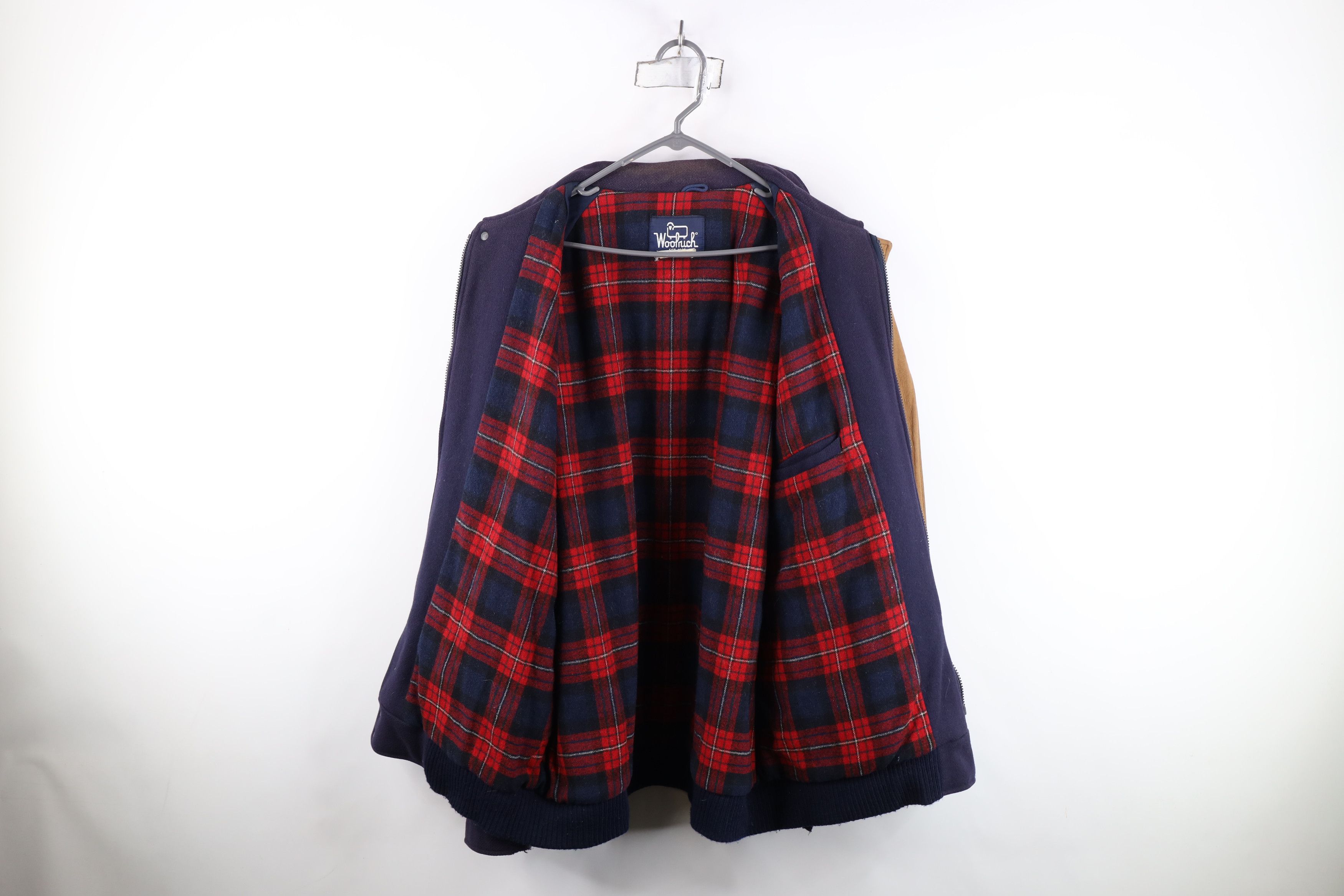 Woolrich Woolen Mills Vintage 90s Woolrich Full Zip Bomber Jacket Navy Blue USA Size US XL / EU 56 / 4 - 10 Thumbnail