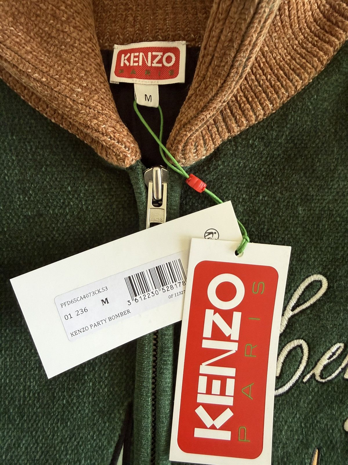 Kenzo KENZO Men's Chenille Party Bomber Jacket Champagne Size M Size US M / EU 48-50 / 2 - 4 Thumbnail