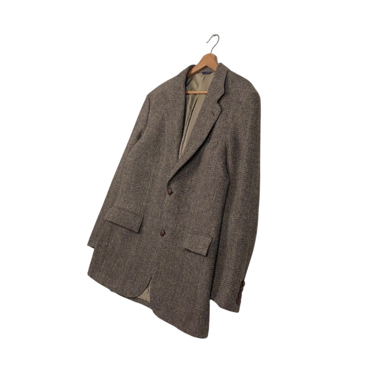 Harris Tweed 🔥VINTAGE WOOL HERRINGBONE JACKET HARRIS TWEED DOUBLE BREAST Size US M / EU 48-50 / 2 - 4 Thumbnail