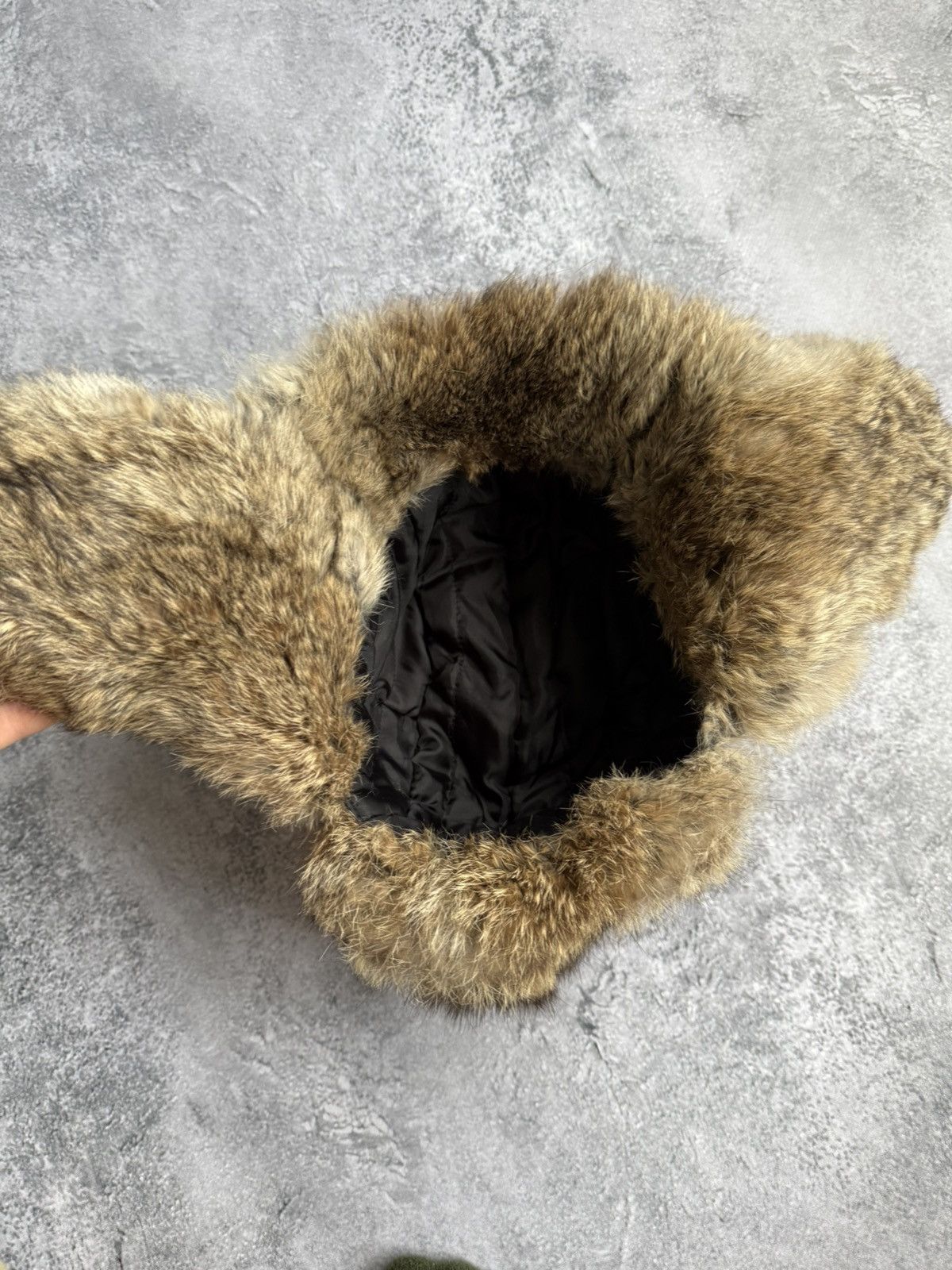 Other Warm Natural Rabbit Ushanka Hat Y2K Size ONE SIZE - 4 Thumbnail