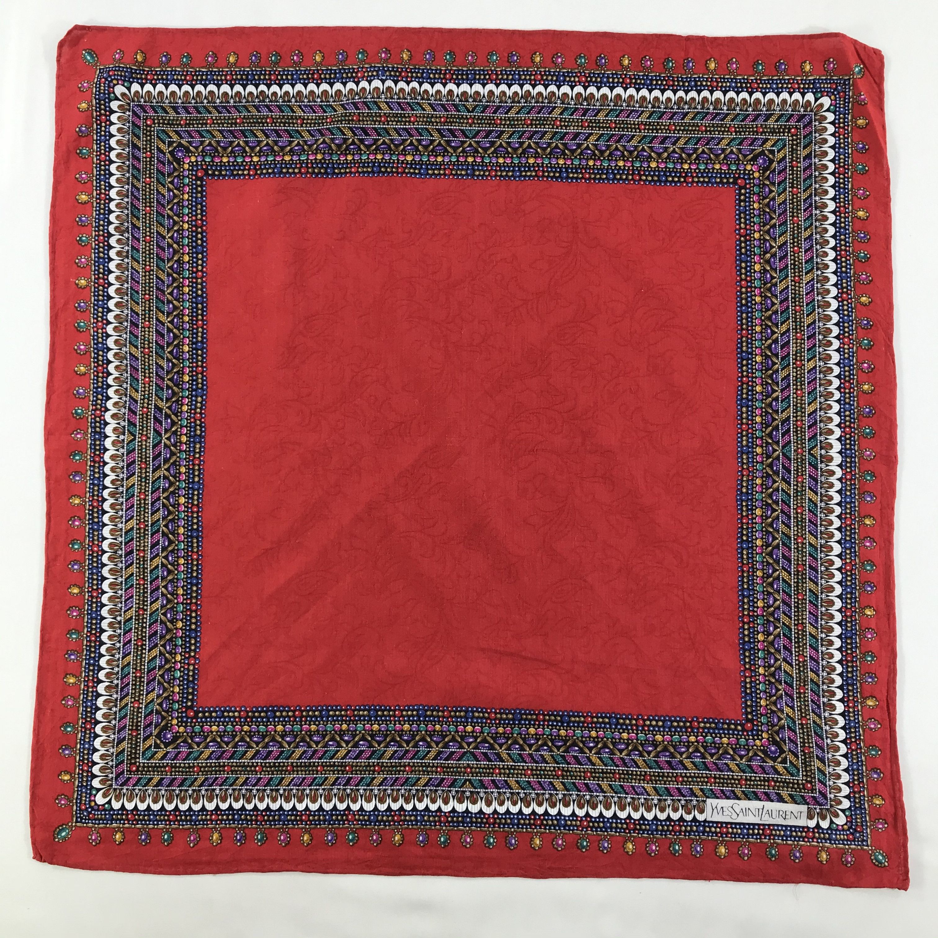 Vintage × Yves Saint Laurent Yves Saint Laurent Bandana / Handkerchief/Neckerchief -S1495 Size ONE SIZE - 1 Thumbnail