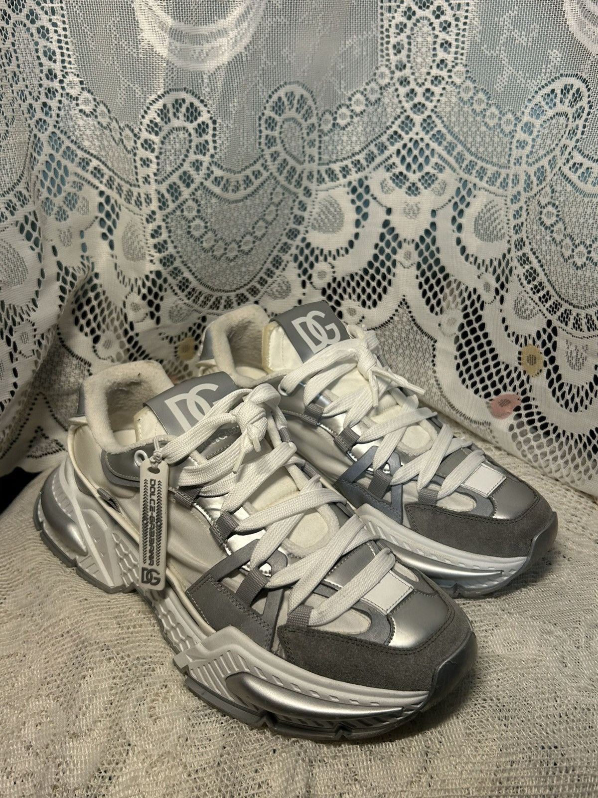Dolce & Gabbana Dolce & Gabbana Air Master ‘Silver White’ sneakers Size US 9.5 / EU 42-43 - 2 Thumbnail