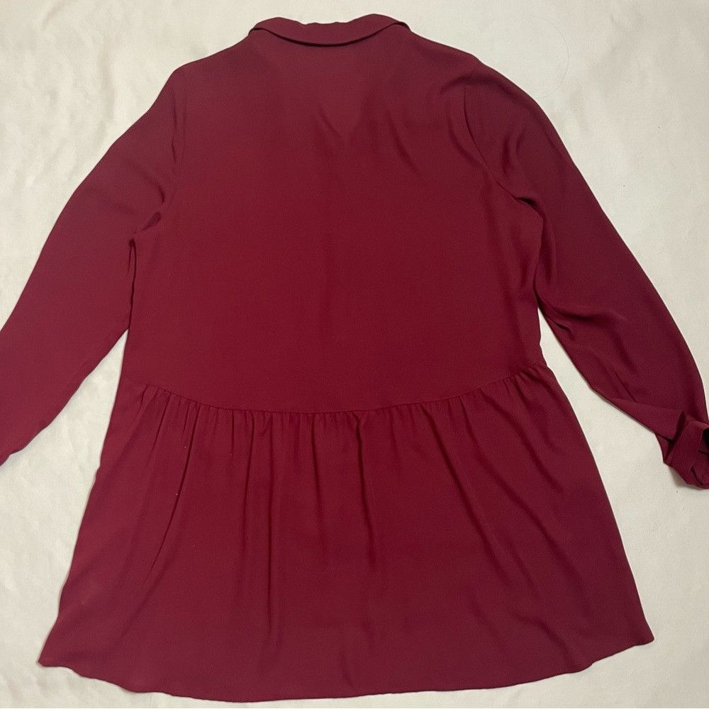 Other New Susan Graver Wine Long Sleeve Blouse Size 8 Size M / US 6-8 / IT 42-44 - 6 Thumbnail