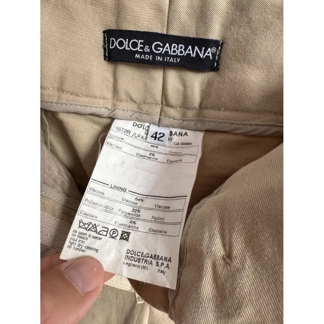 Dolce & Gabbana VTG Dolce&Gabbana Women's Beige Flared Straight Pants Size 28" / US 6 / IT 42 - 4 Thumbnail
