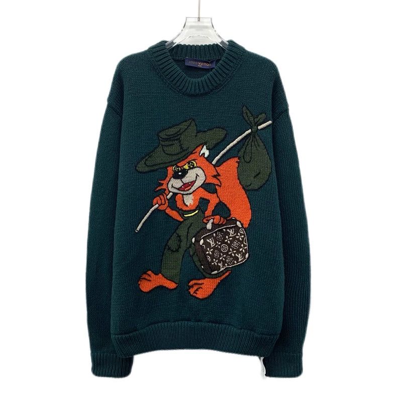 Louis Vuitton Louis Vuitton 22 Green Cartoon Animal Intarsia Sheep Wool Size US XXL / EU 58 / 5 - 1 Thumbnail