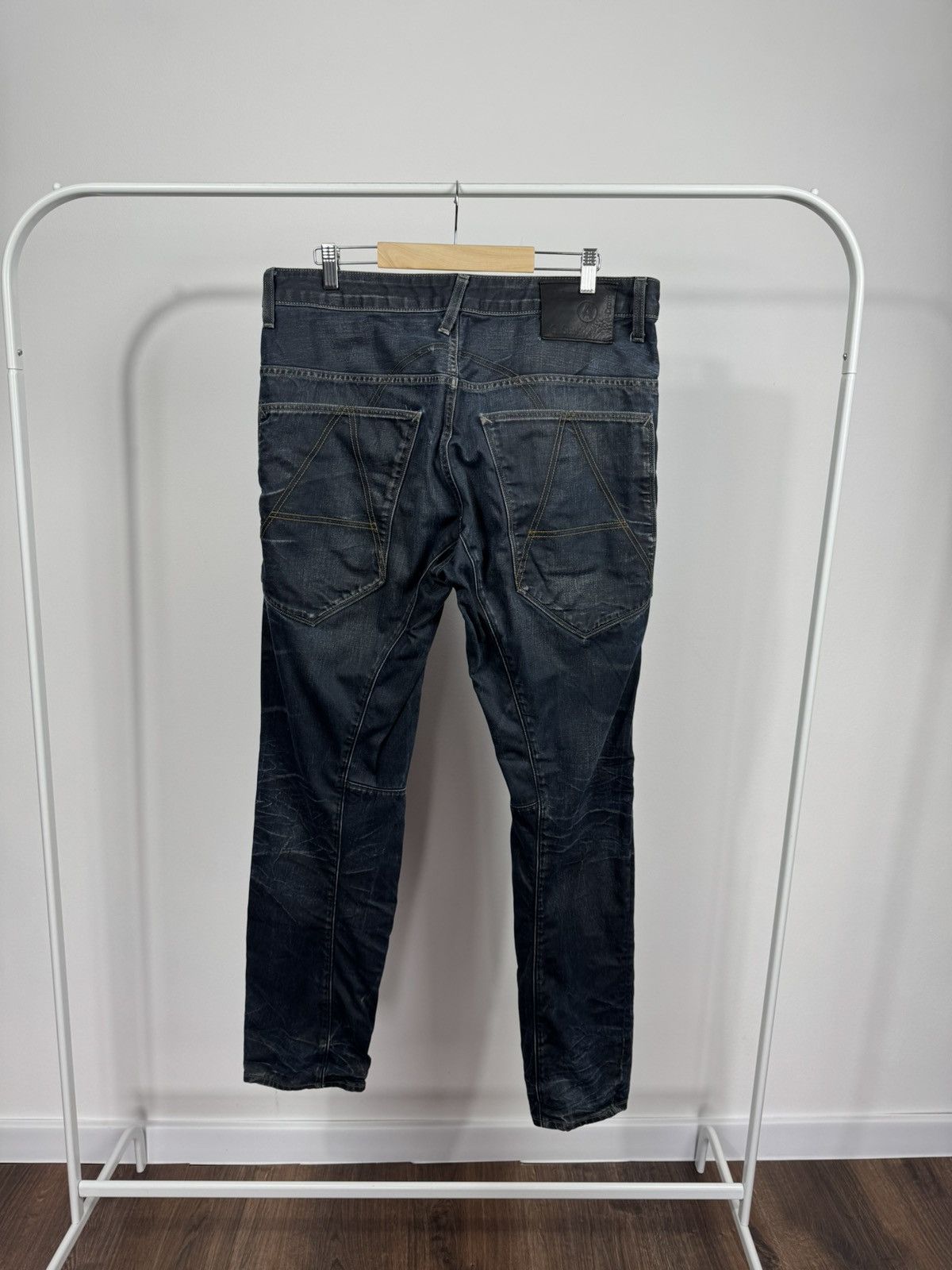 G-Star G-Star RAW 3301 Dark Wash Distressed Denim Jeans Regular Fit Size US 36 / EU 52 - 2 Thumbnail