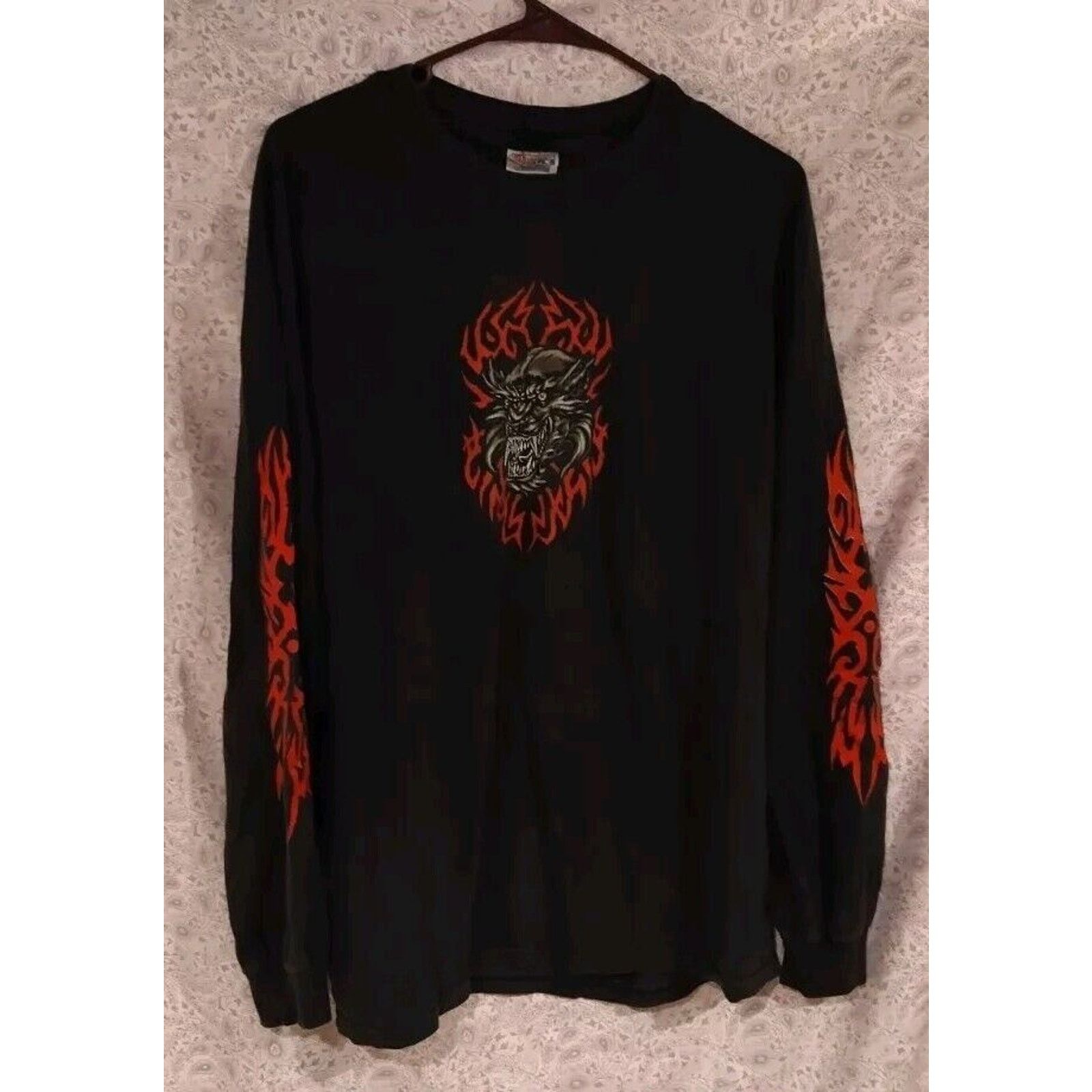 Hanes Leatherwolf Black Double-sided Long Sleeve Skater Tshirt XL Size US L / EU 52-54 / 3 - 3 Thumbnail
