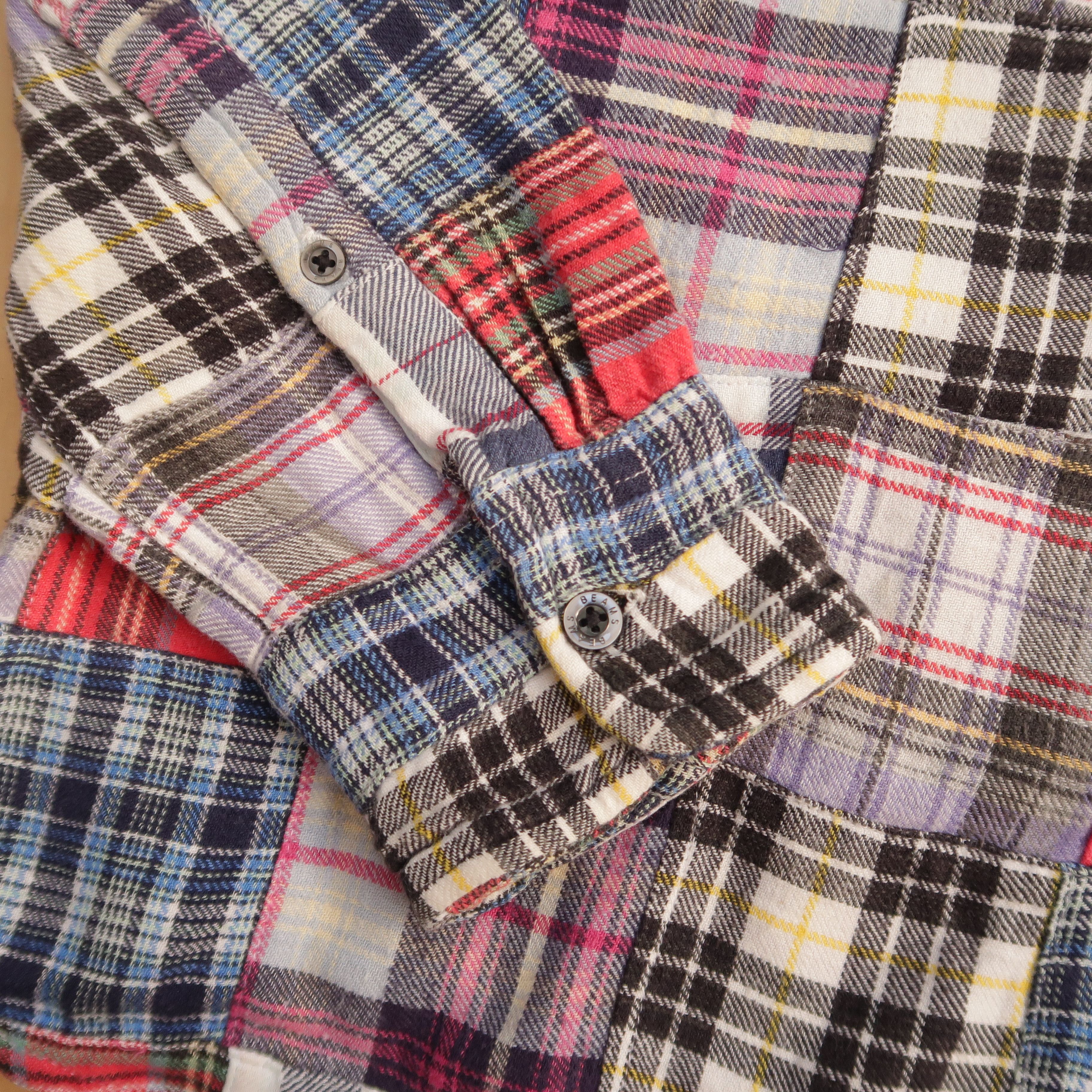 Beams Plus 1990s Beams Kingdom Patchwork Rebuild Shirt Flannel Needles Size US L / EU 52-54 / 3 - 9 Thumbnail