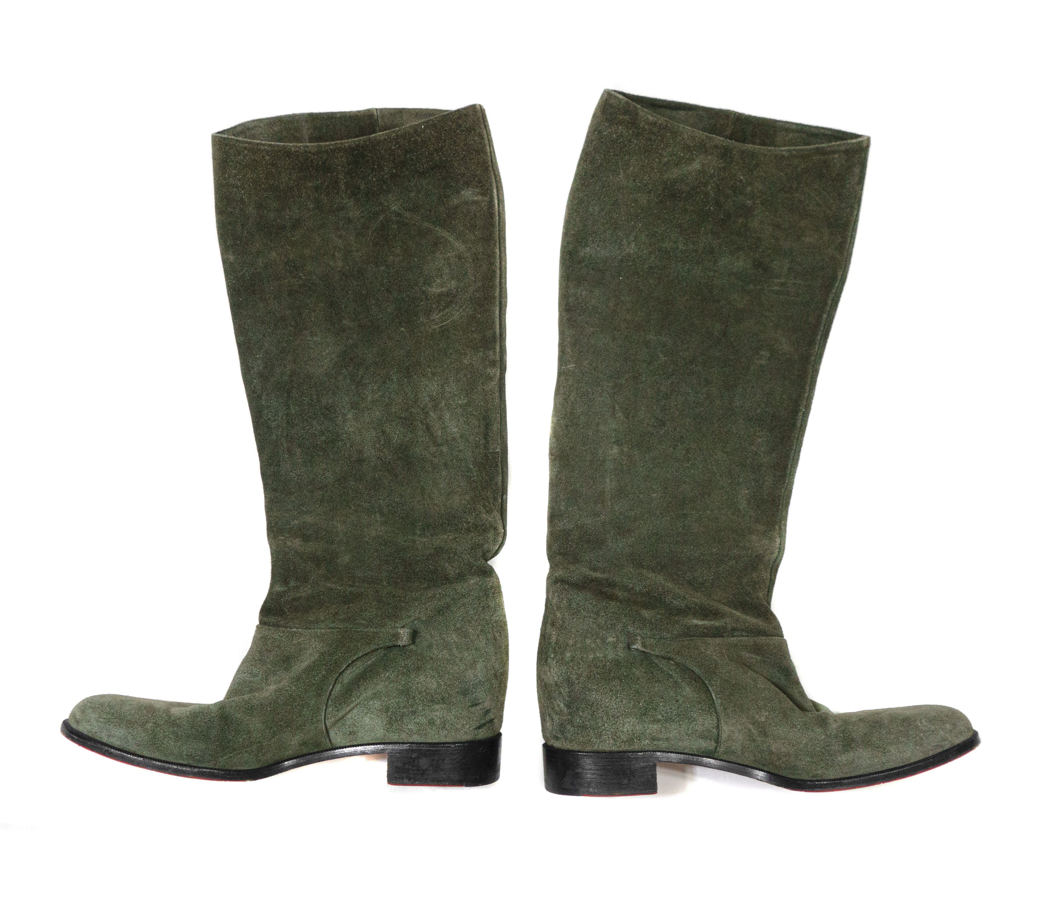 Christian Louboutin Suede High Boots Size US 11.5 / IT 41.5 - 2 Thumbnail