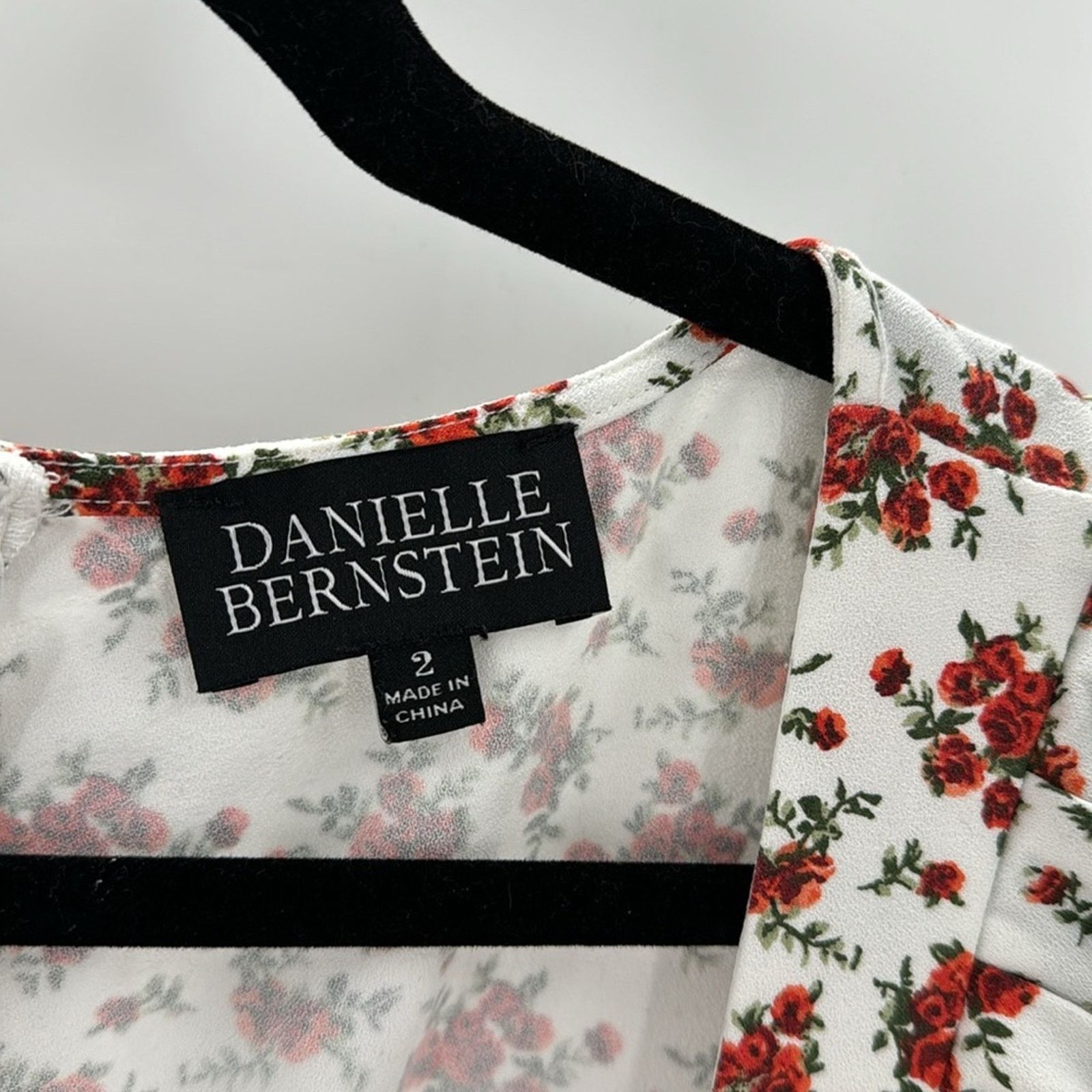 Other Danielle Bernstein White red Floral Midi Dress Puff Sleeve Size XS / US 0-2 / IT 36-38 - 6 Thumbnail