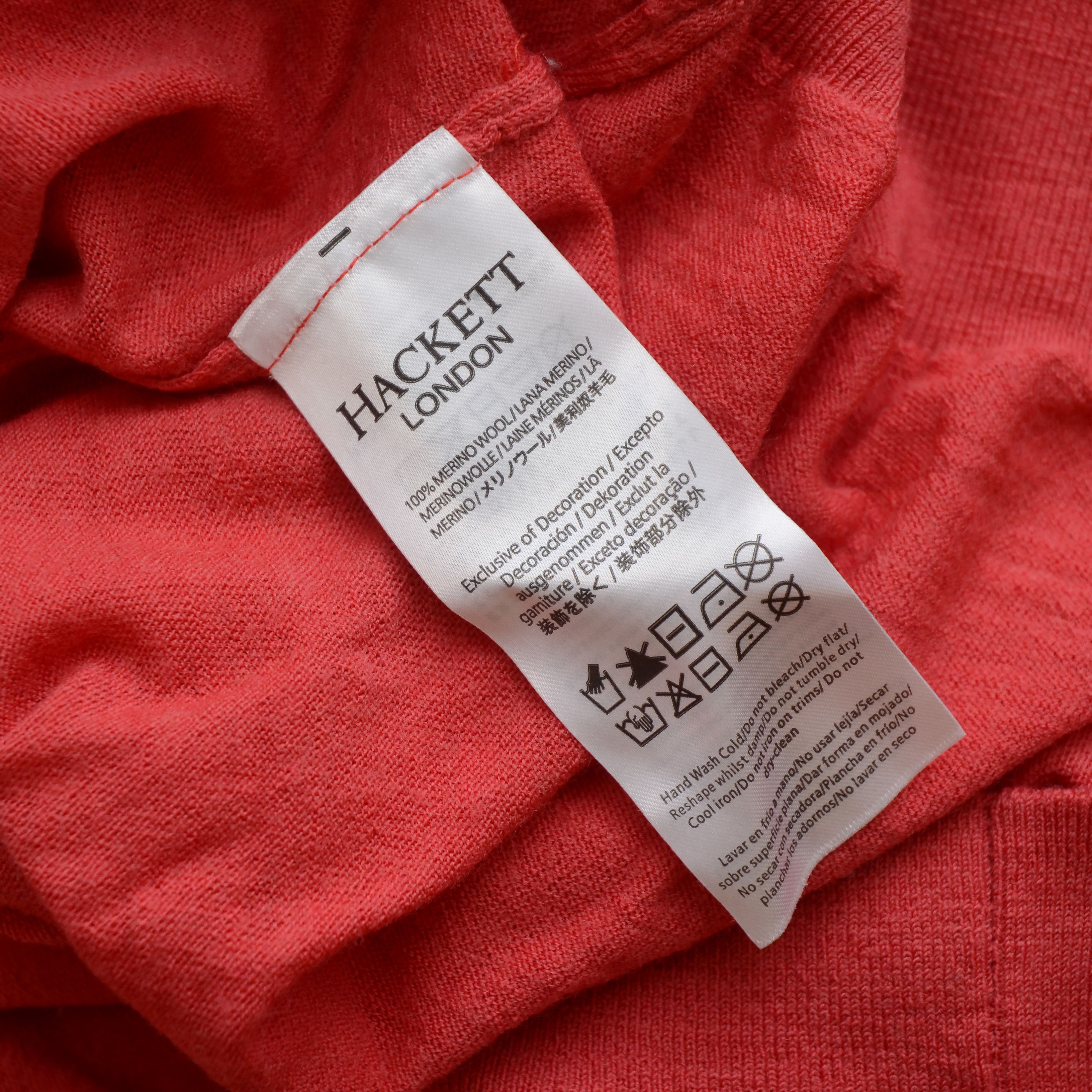 Hackett Hackett London 100% Merino Wool Crew V-Neck Jumper Size US L / EU 52-54 / 3 - 12 Thumbnail