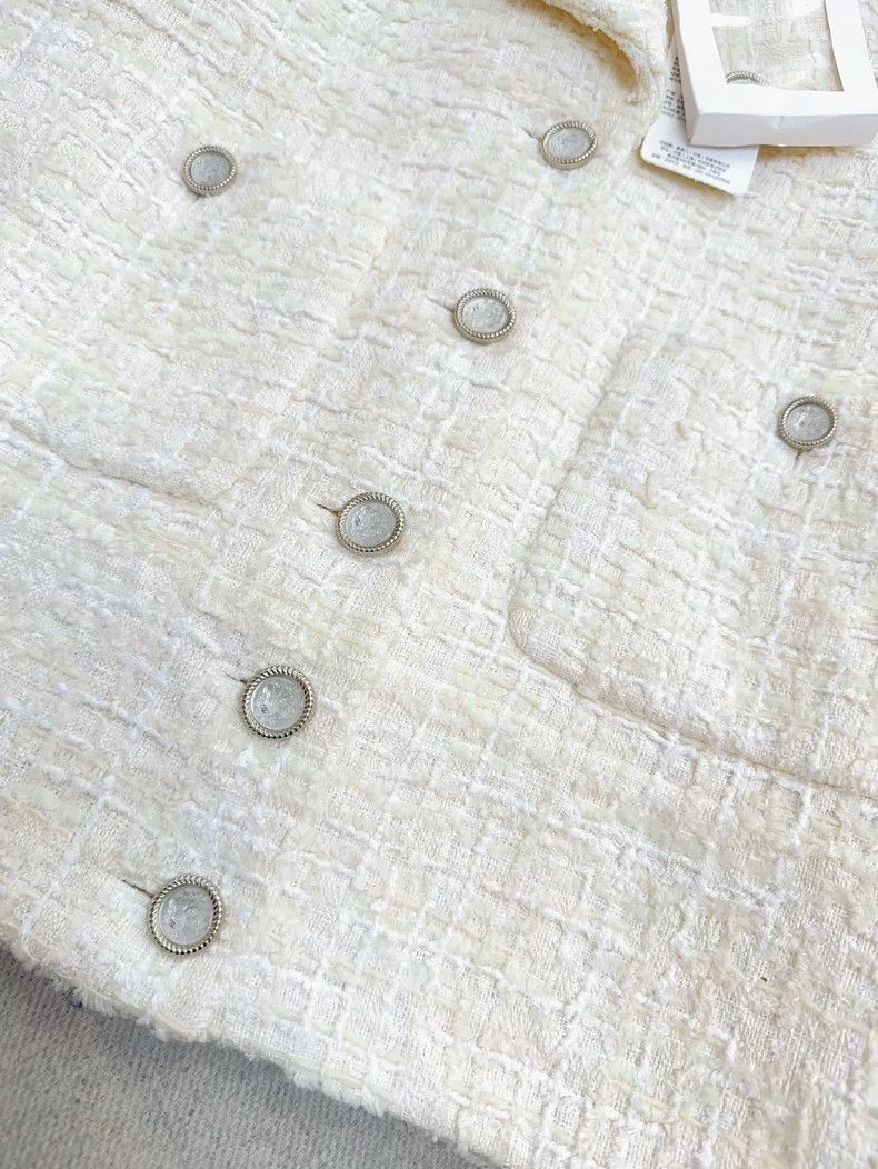Chanel Chanel 22p white tweed braided lapel jacket Size XXS / US 00 / IT 34 - 4 Thumbnail