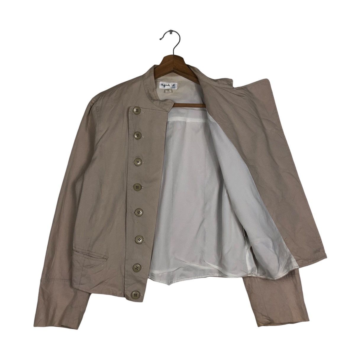 agnes b. 📌Cropped Biker Jacket Agnes B. Double Layer Breast Rare Size M / US 6-8 / IT 42-44 - 12 Thumbnail