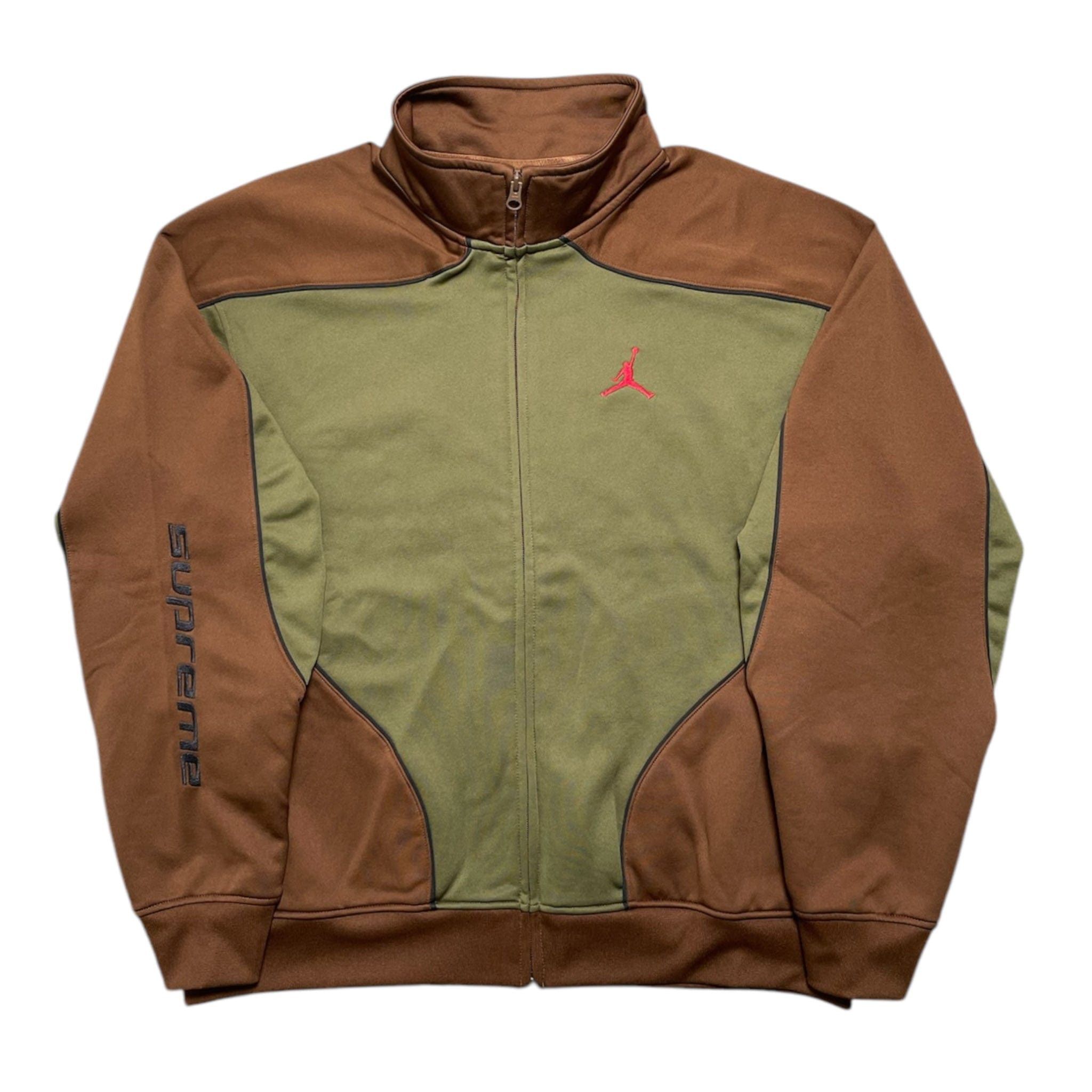 Nike Supreme Jordan Tricot Track Jacket Olive Size US L / EU 52-54 / 3 - 1 Thumbnail