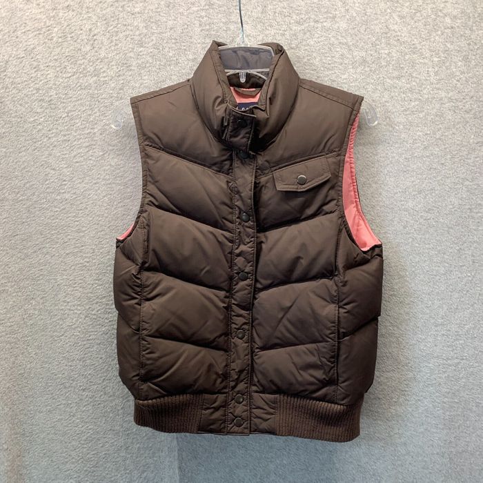 Gap GAP Vest Womens Medium Brown Down Feather Puffer Fill Quilted Full