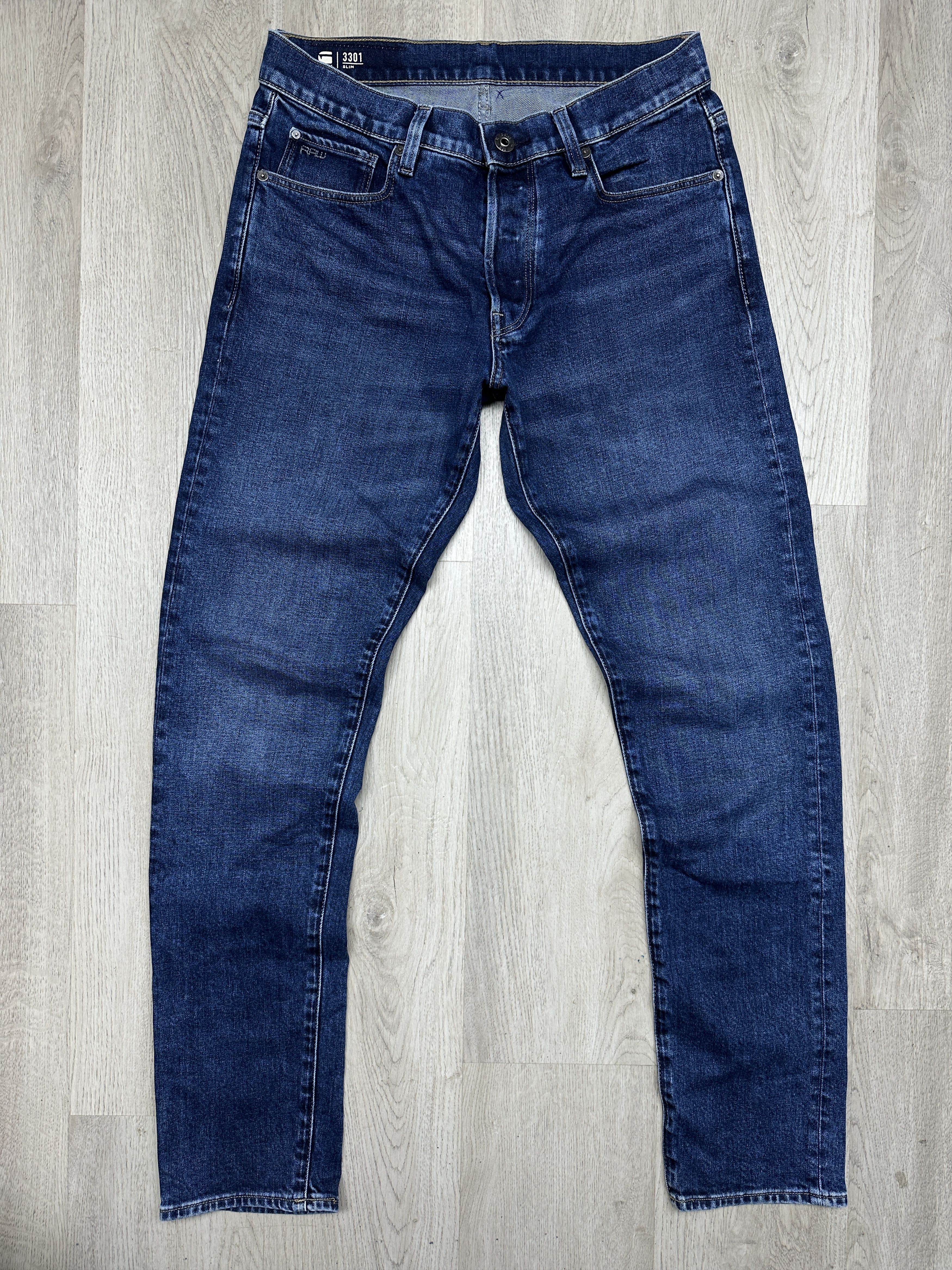 G-Star G Star Raw 3301 Slim Mens Denim Pants Jeans Size US 32 / EU 48 - 1 Thumbnail