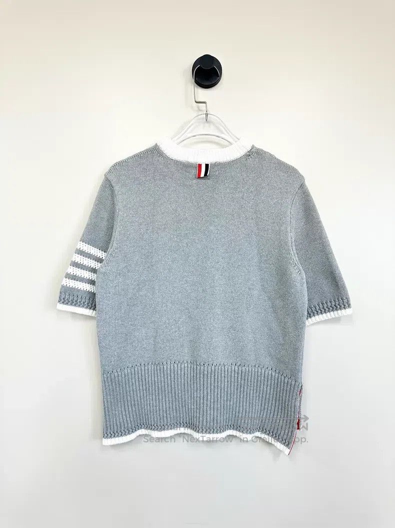 Thom Browne Thom Browne Gray striped four-bar knit short-sleeve Size US XXS / EU 40 - 2 Thumbnail