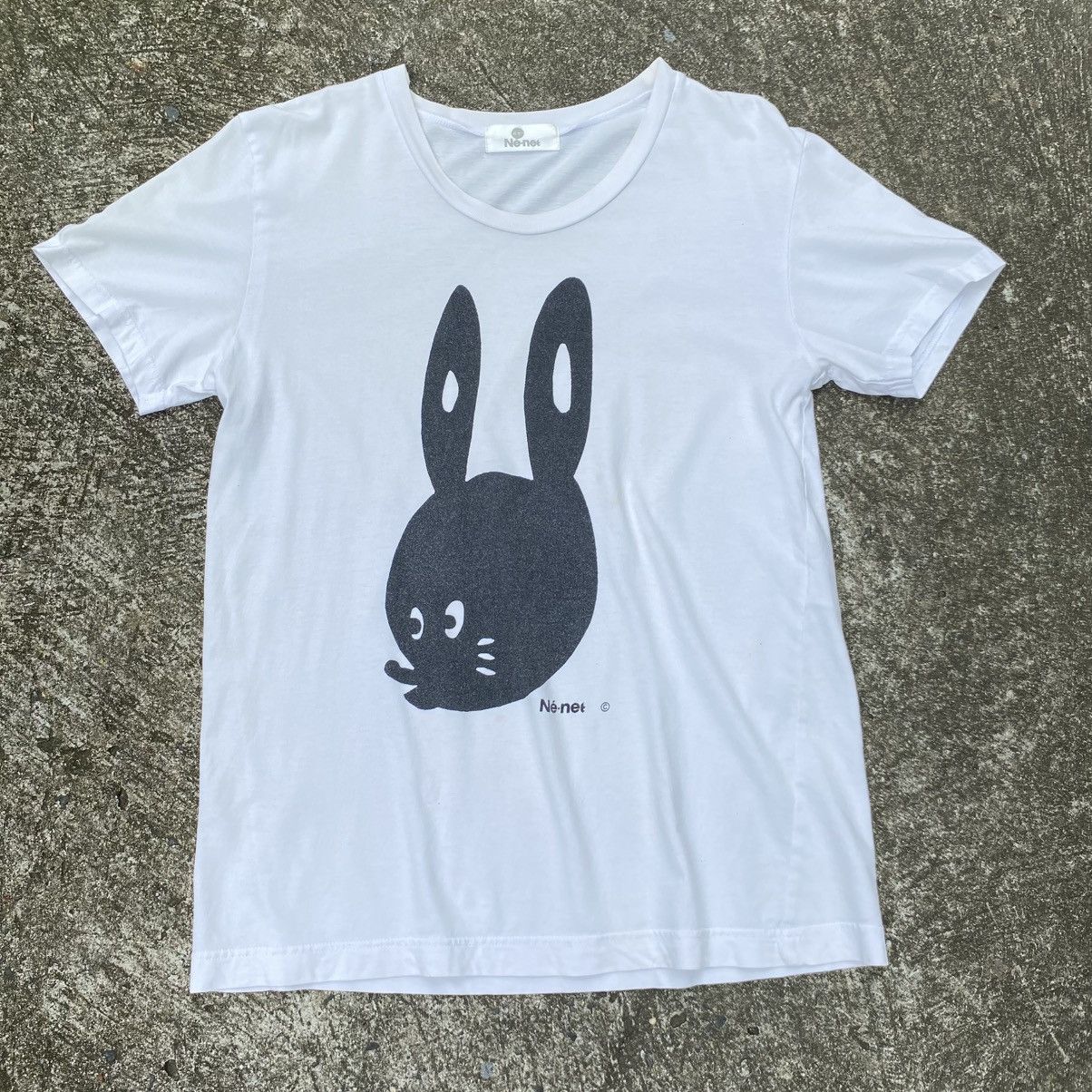 Ne-Net Ne-Net White T-shirt with Black Bunny Print Size US M / EU 48-50 / 2 - 1 Thumbnail