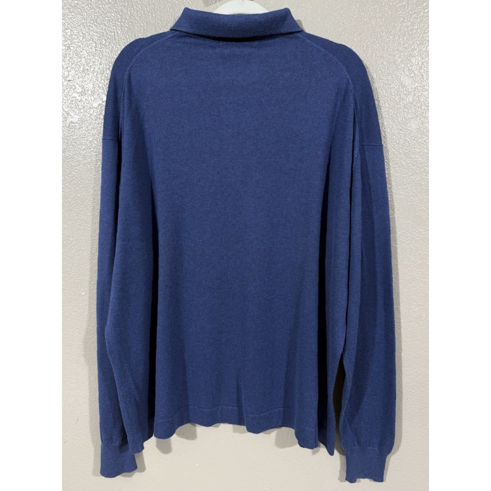 Vintage VINTAGE Luca diMarco Shirt XL Blue Silk/Cotton 1/4 Zip Collared 90s Men’s Slim/Luxury Brand: Luca diMarco 1/4 Zip Faint stain on front Size US XL / EU 56 / 4 - 6 Thumbnail