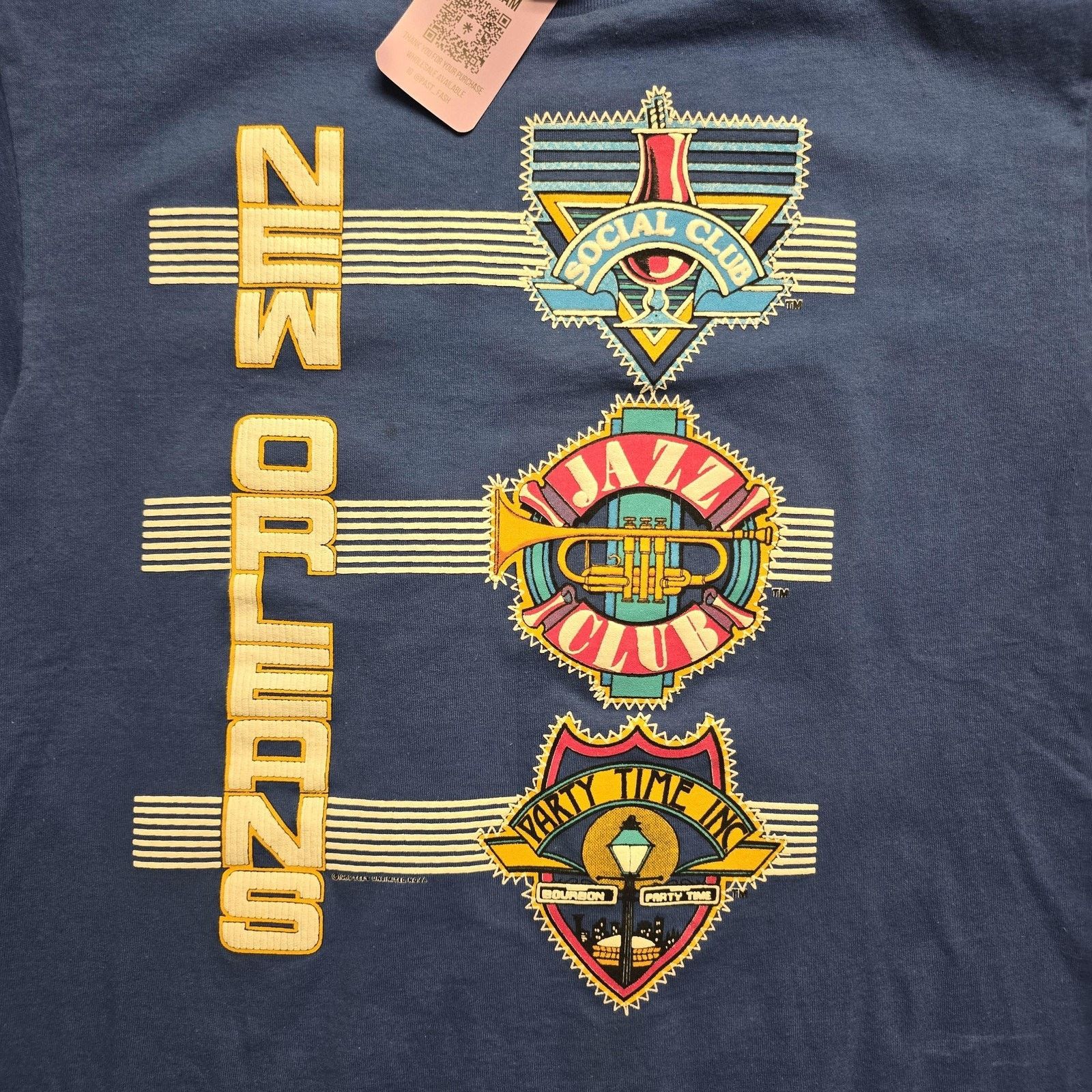 Vintage Vintage New Orleans Shirt Blue Jazz Club Bourbon Street 80s Size US L / EU 52-54 / 3 - 2 Thumbnail