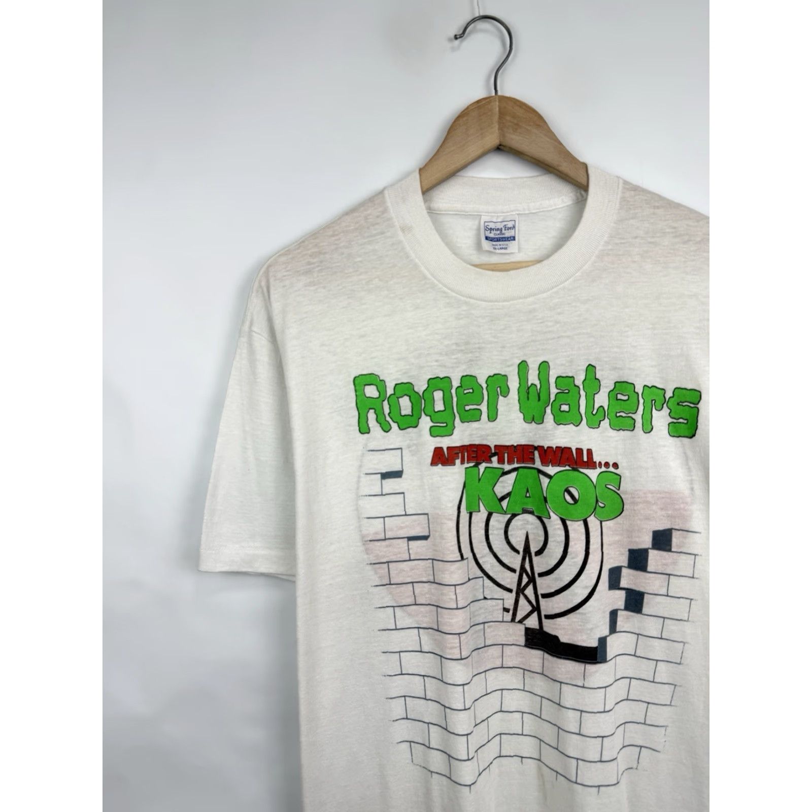 Vintage VINTAGE Pink Floyd T-Shirt KAOS 1987 Rodger Waters After The Wall White 2XL Mens Size US XXL / EU 58 / 5 - 4 Thumbnail