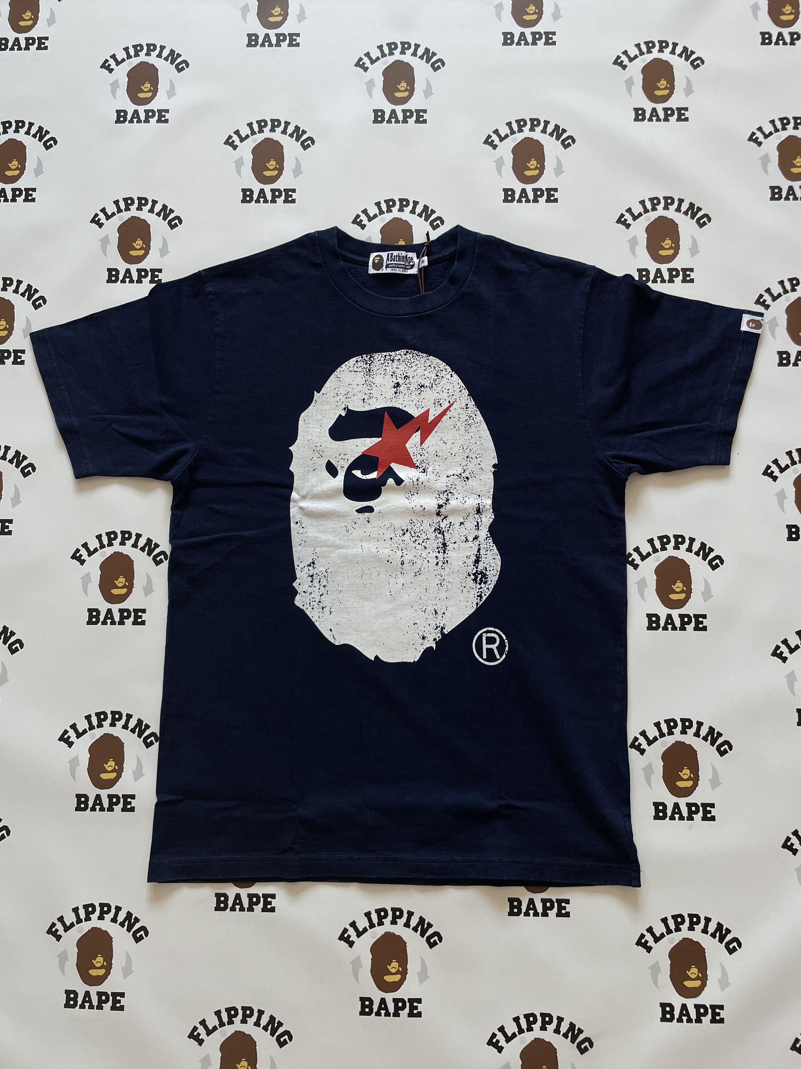 Bape BAPE APE HEAD INDIGO TEE Size US XL / EU 56 / 4 - 1 Thumbnail
