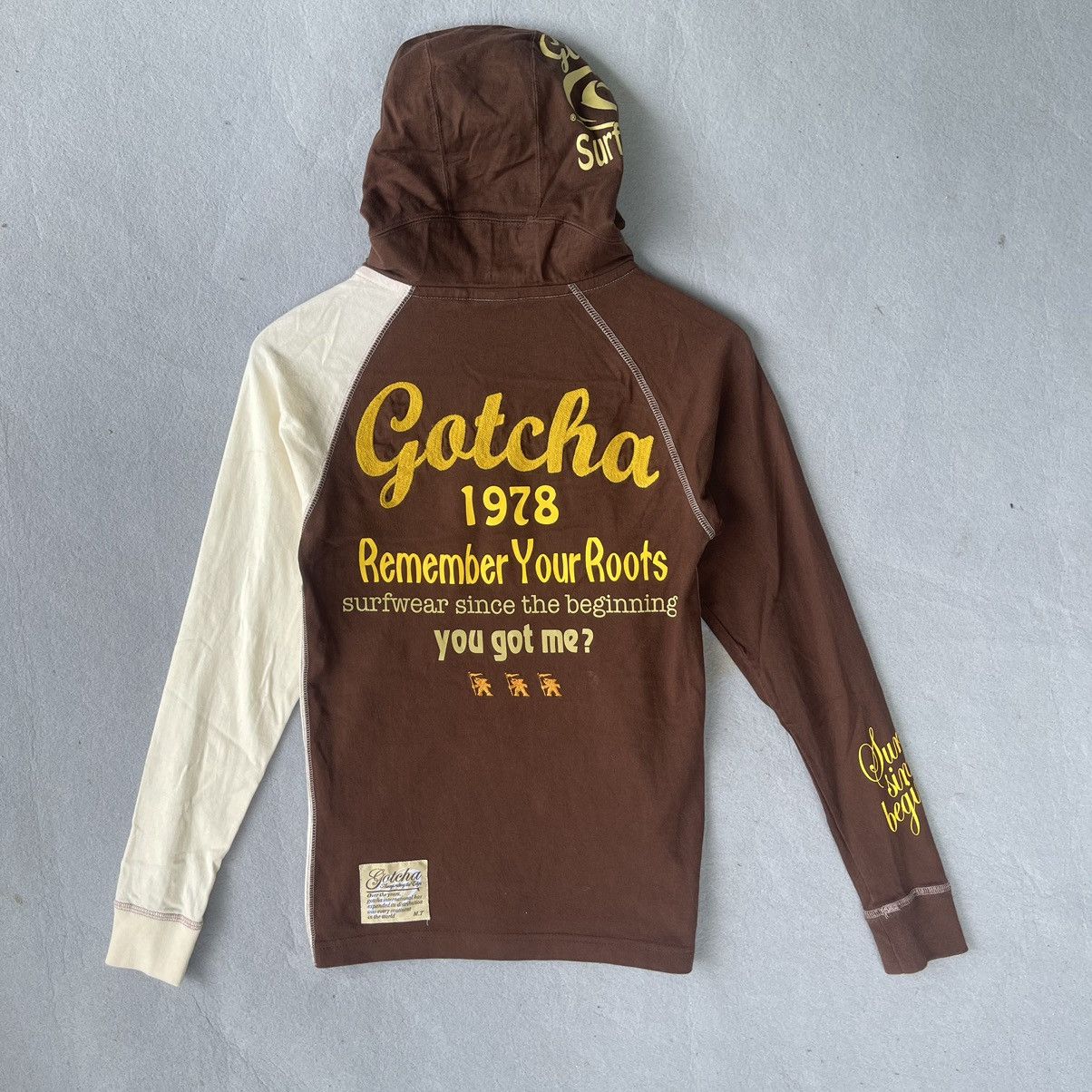 Gotcha Vintage Gotcha Surf Travel Hoodie Y2K Brown White Size US XS / EU 42 / 0 - 6 Thumbnail