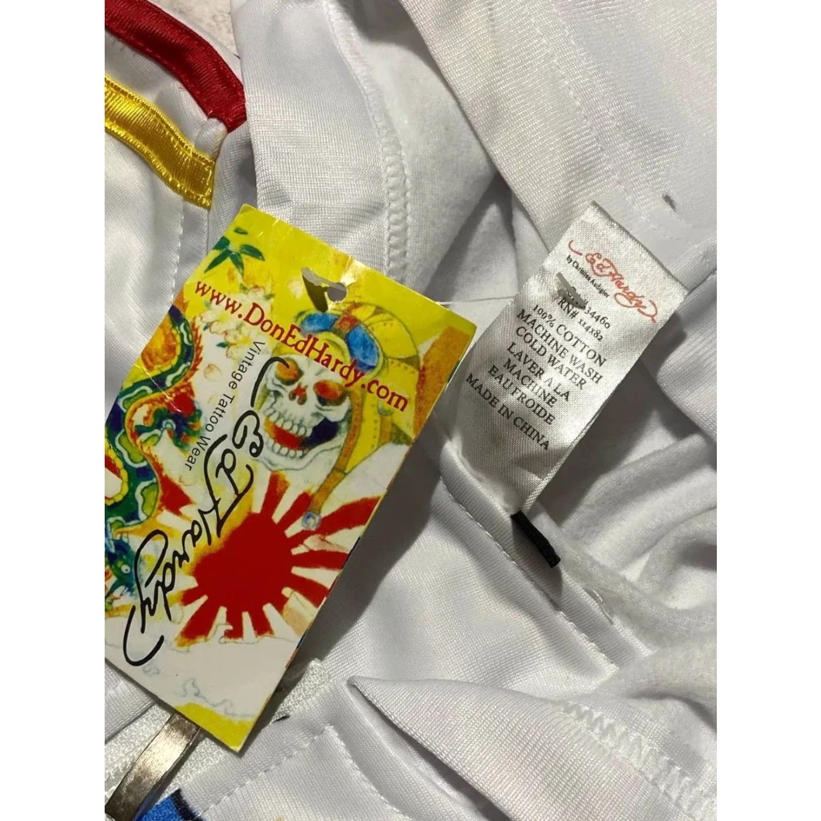 Ed Hardy VINTAGE Ed Hardy Track Jacket Hooded Men L White Bomber Jacket Size US L / EU 52-54 / 3 - 3 Thumbnail