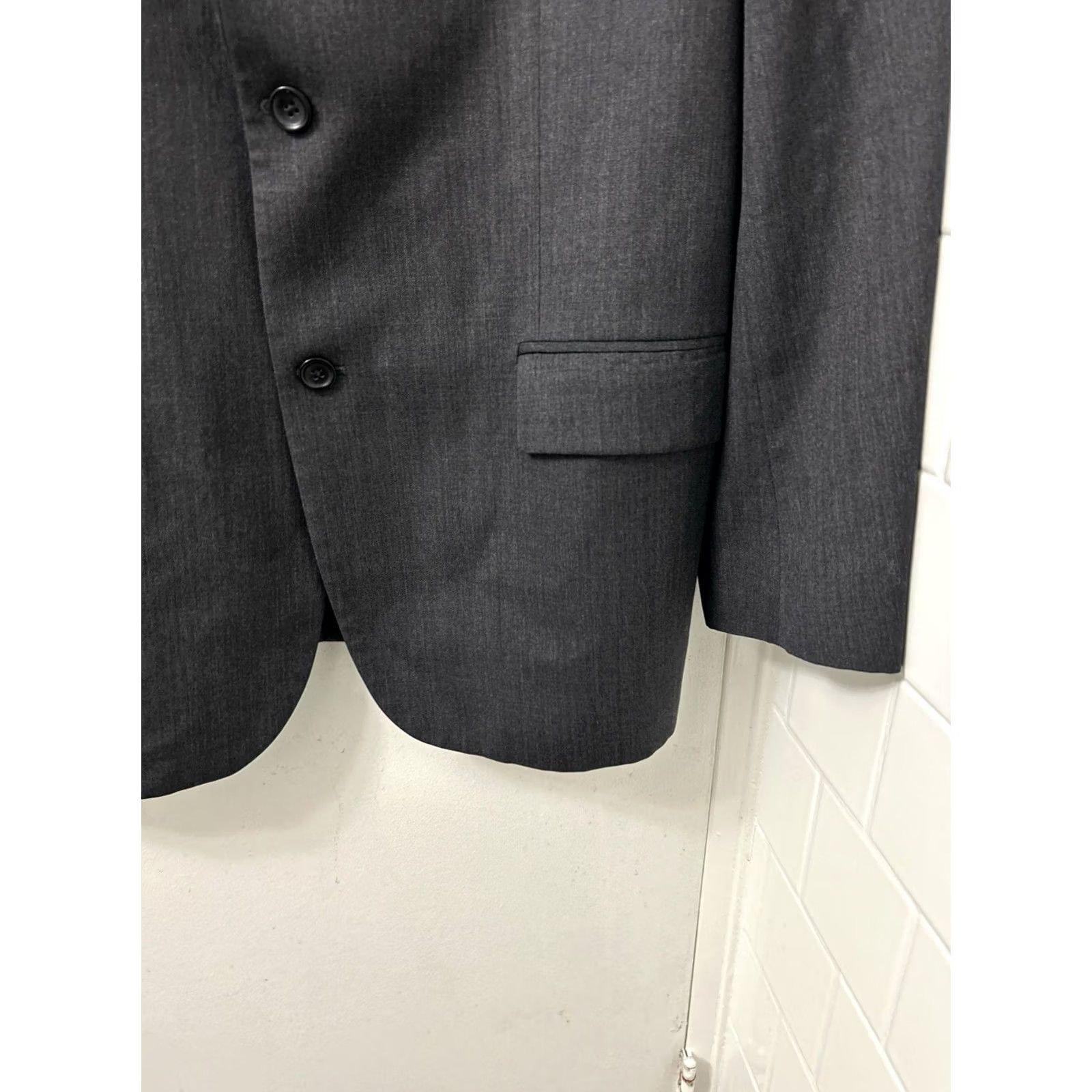 Banana Republic Banana Republic Blazer Mens 46L Charcoal Gray 100% Wool 2-Button Suit Jacket Size 46R - 5 Thumbnail