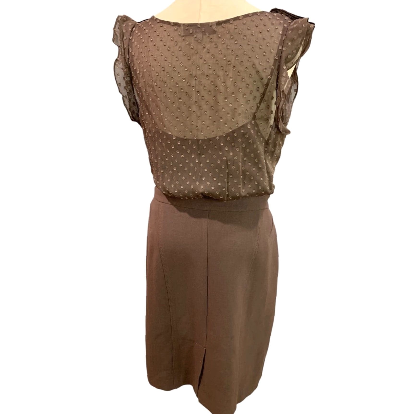 Loft VINTAGE LOFT Dress Brown Sleeveless Bodice Size 12 Women Knee Length Bodice Dress LOFT Brown Sleeveless Bodice 12 Women Size XL / US 12-14 / IT 48-50 - 5 Thumbnail