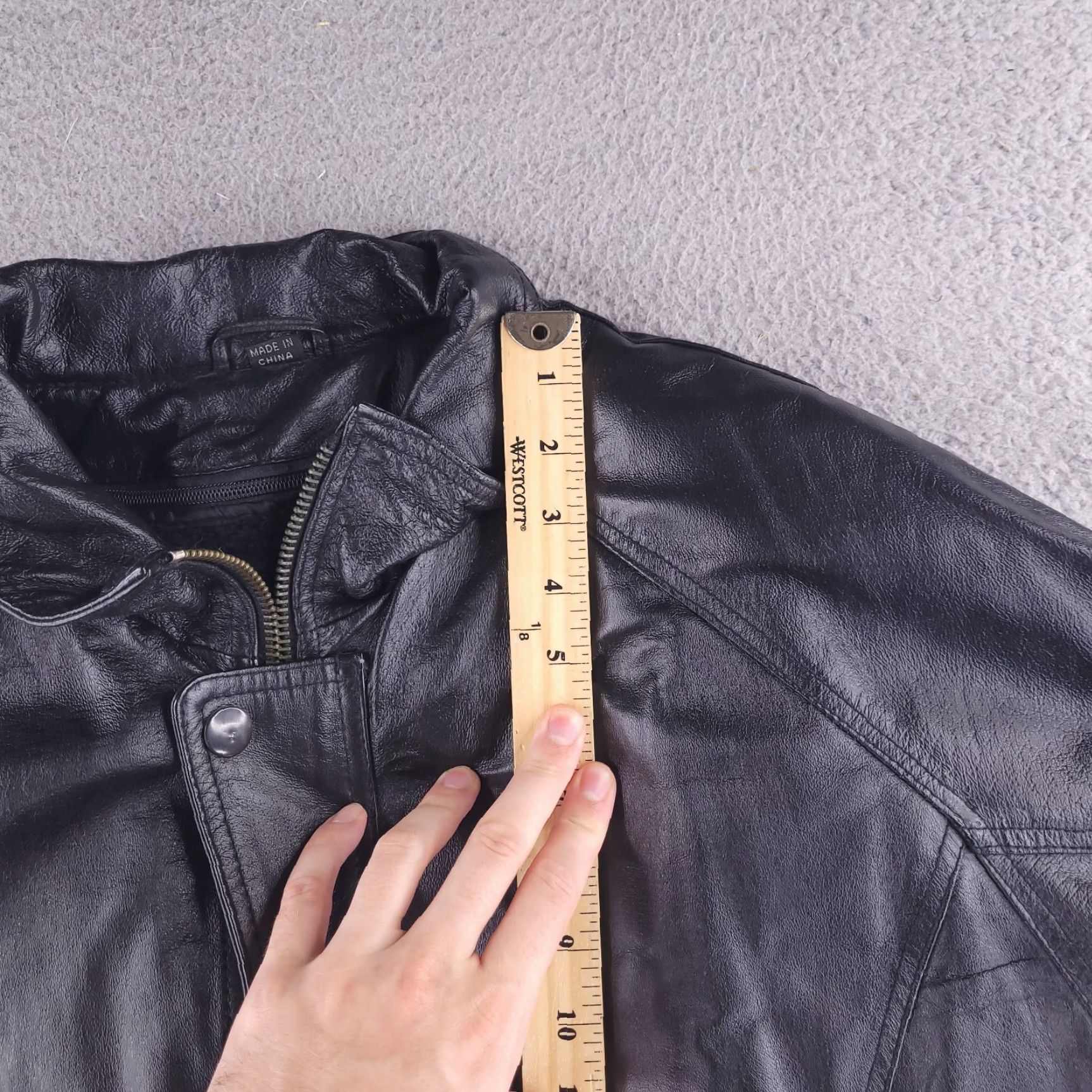 Vintage Hind Jacket Mens XL Black Leather Jacket Insulated Liner Warm Zip Overcoat Size US XL / EU 56 / 4 - 6 Thumbnail